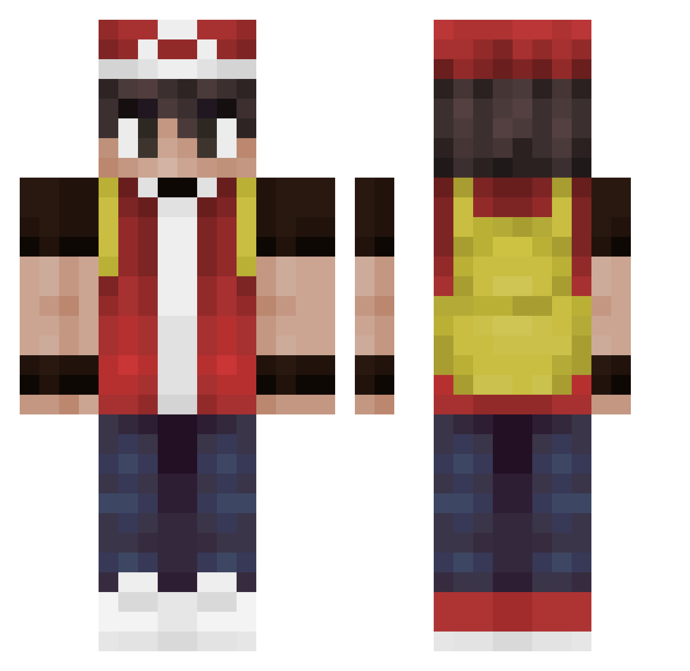 ShootMahLazor Minecraft skin, front and back view