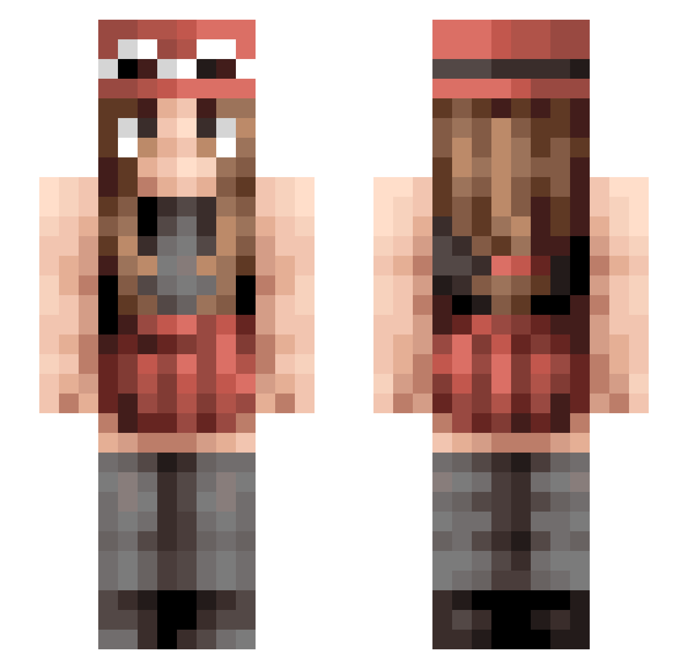 Babypiopio1222 Minecraft skin, front and back view