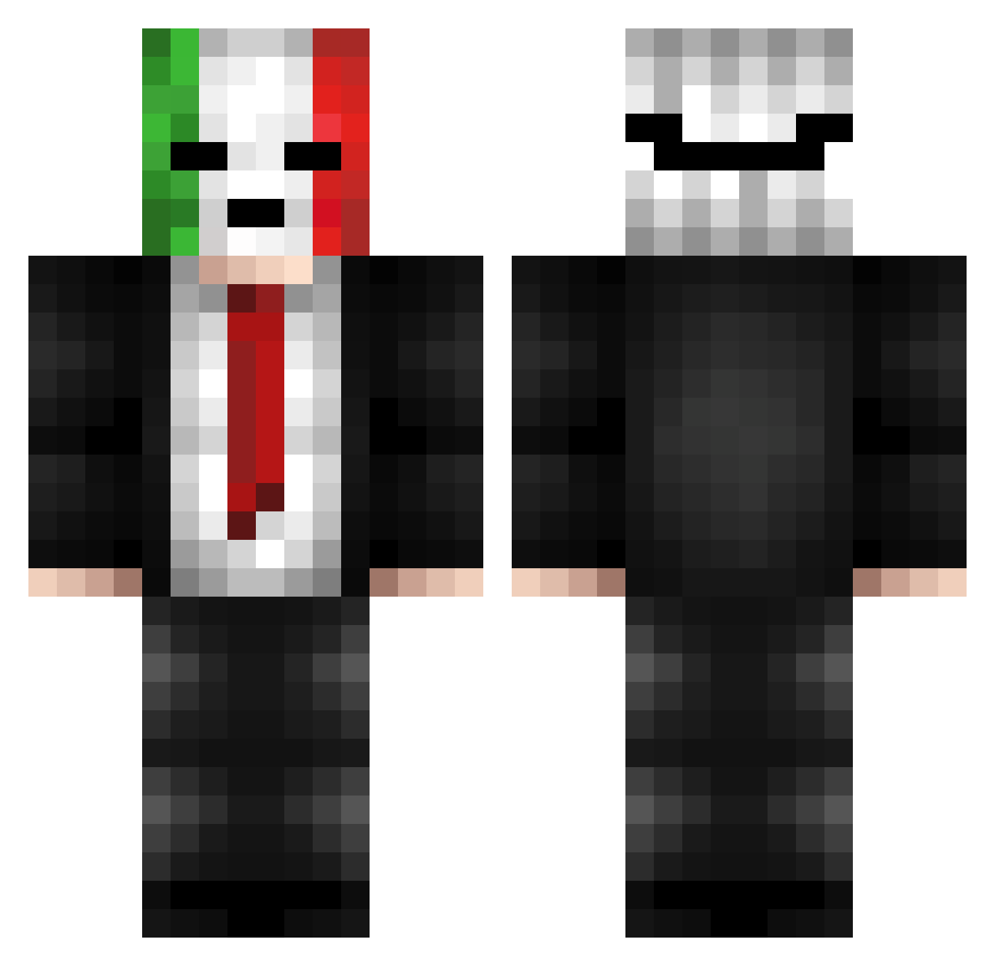 ElGallitoMX Minecraft skin, front and back view
