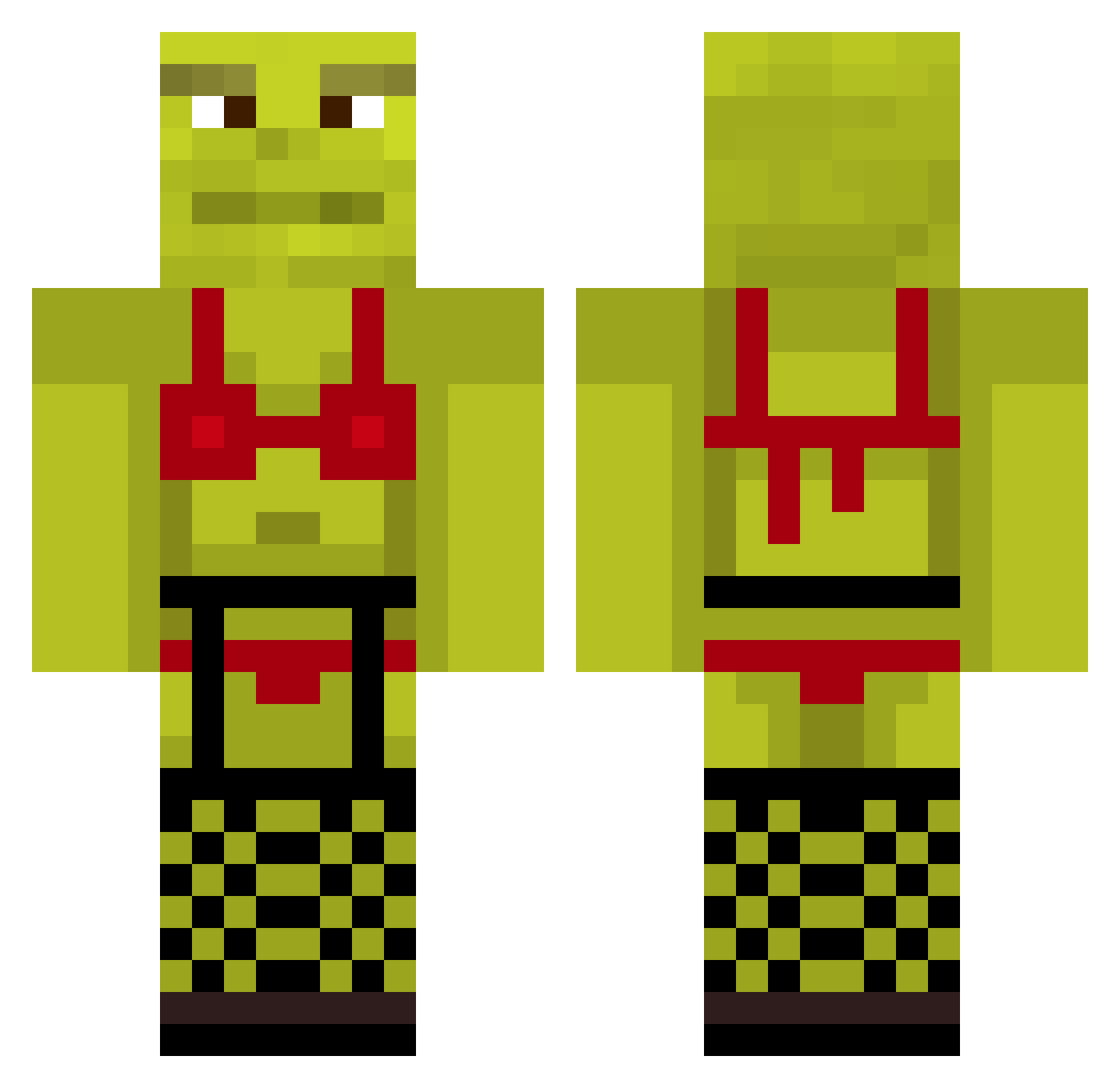 Qualitize Minecraft skin, front and back view