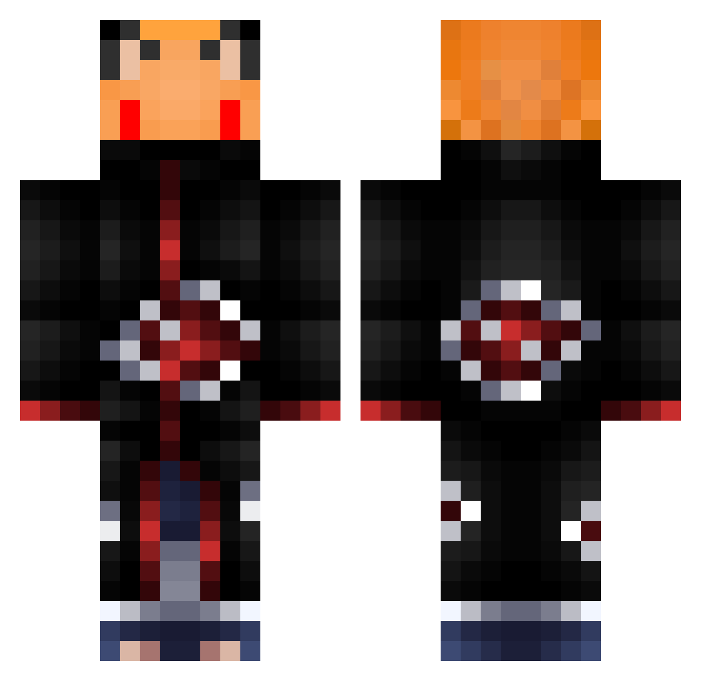 RobinhoMiAmor Minecraft skin, front and back view