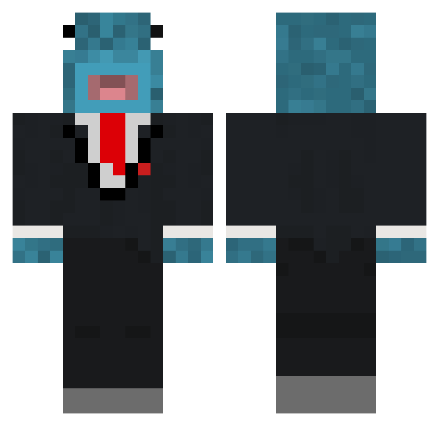 Stuchy Minecraft skin, front and back view