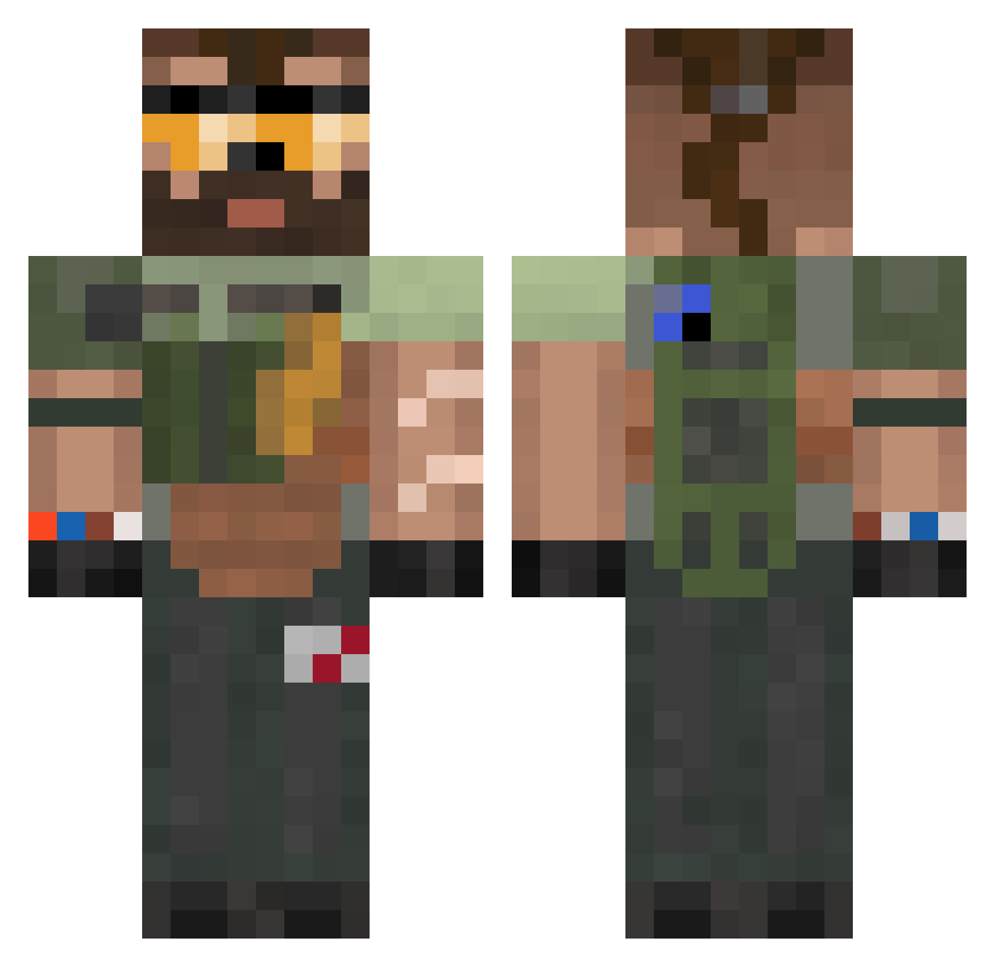2mple Minecraft skin, front and back view