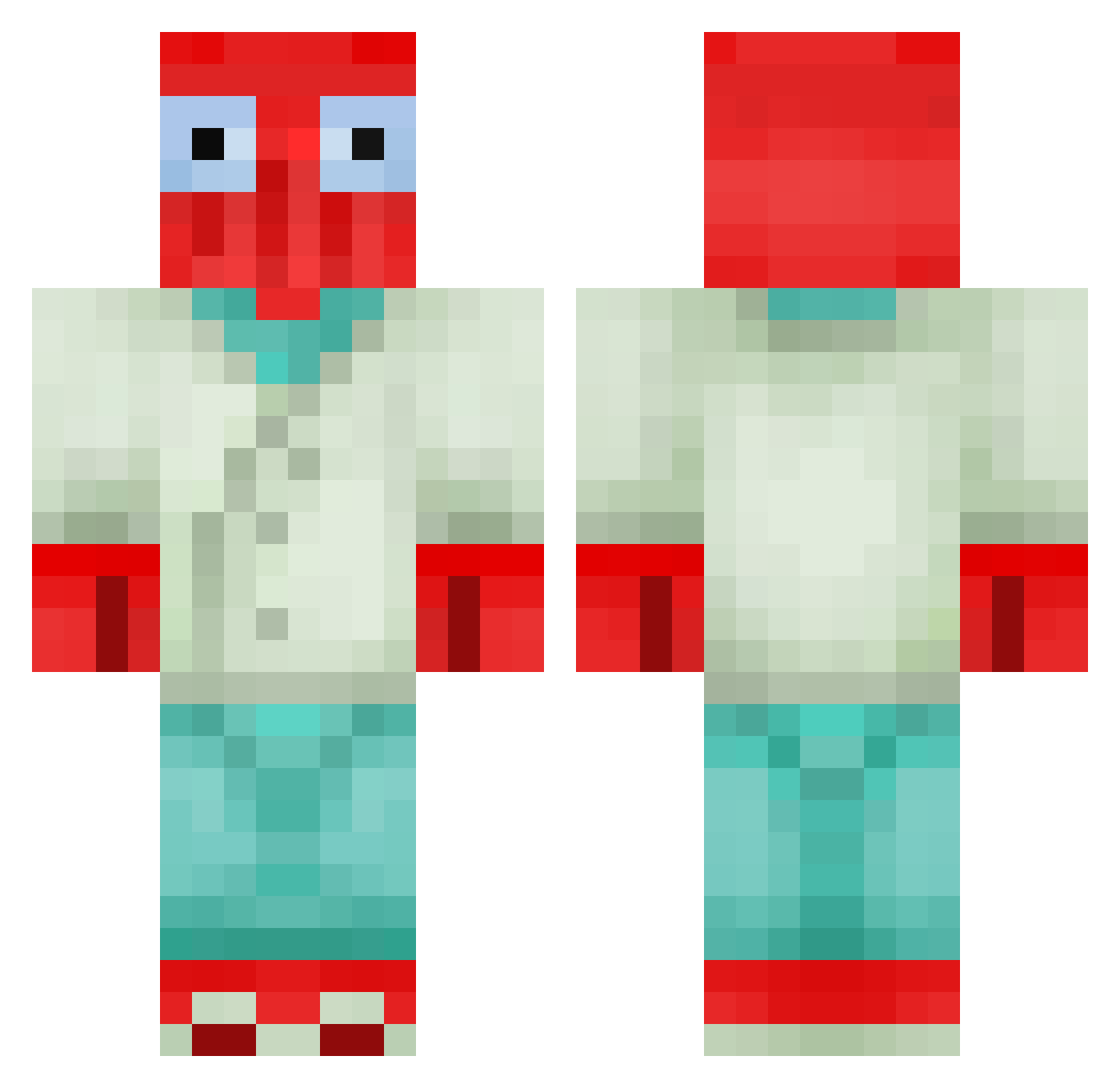 Vlasche Minecraft skin, front and back view