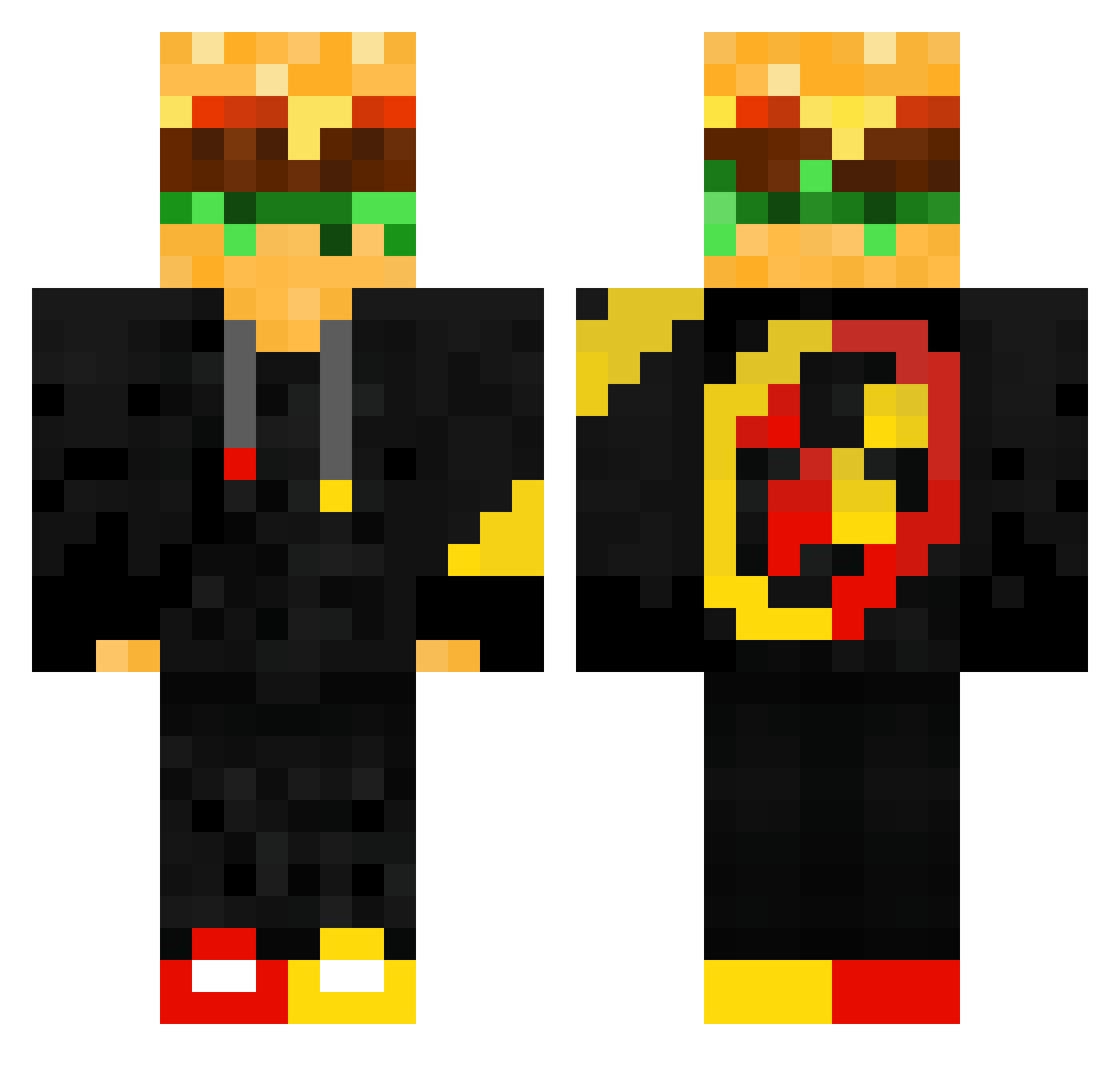Burgerboi777 Minecraft skin, front and back view