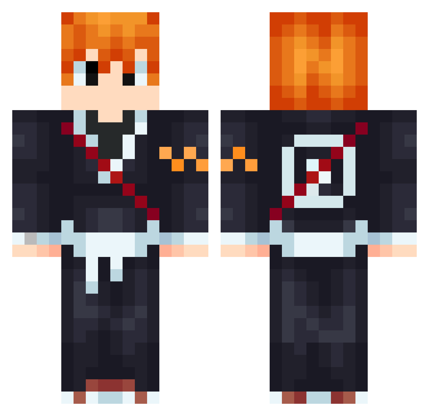 AlpIsRat Minecraft skin, front and back view