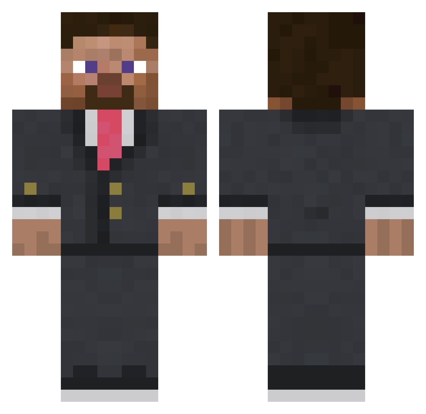 shisher Minecraft skin, front and back view