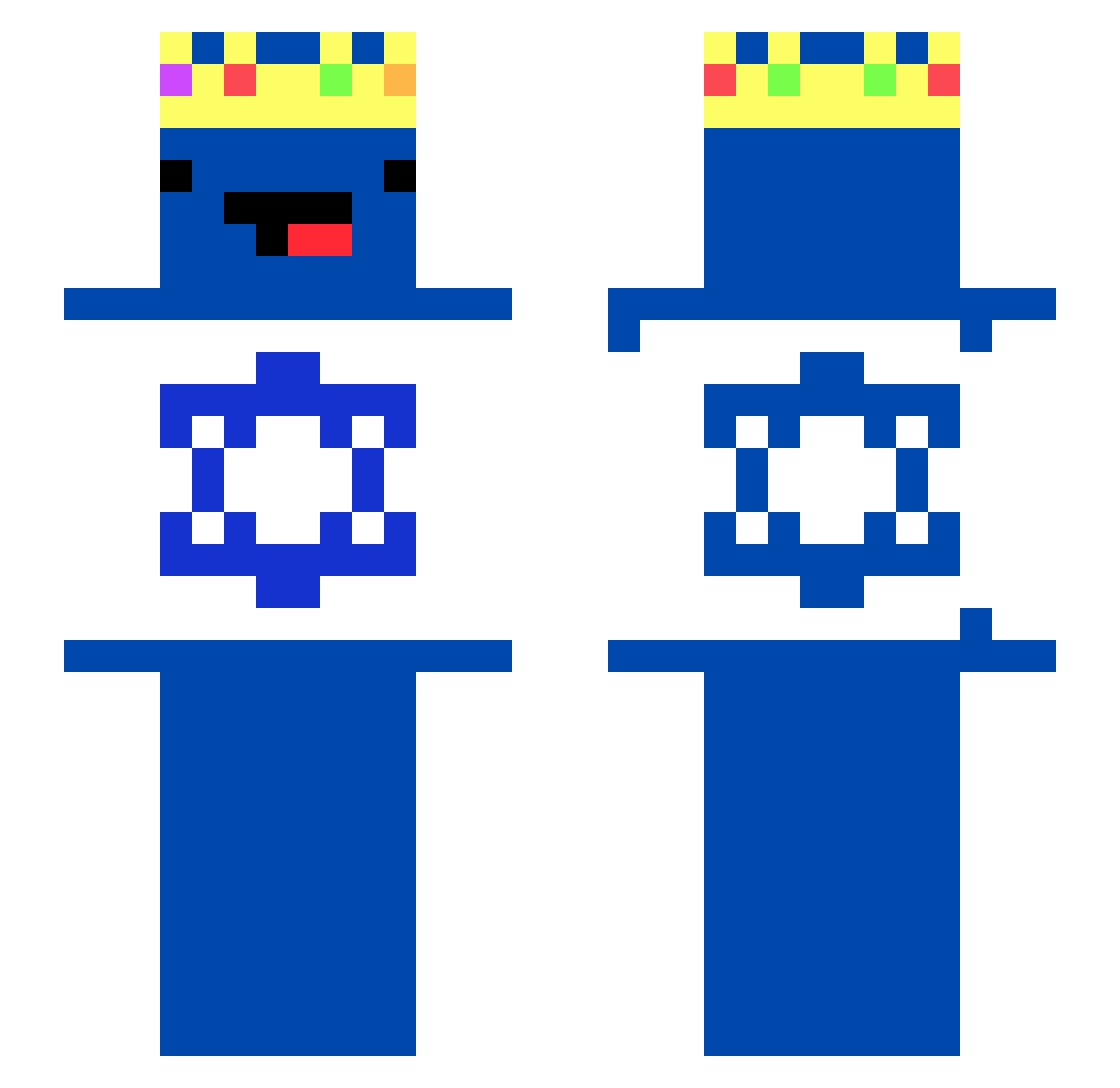 cN1y4 Minecraft skin, front and back view