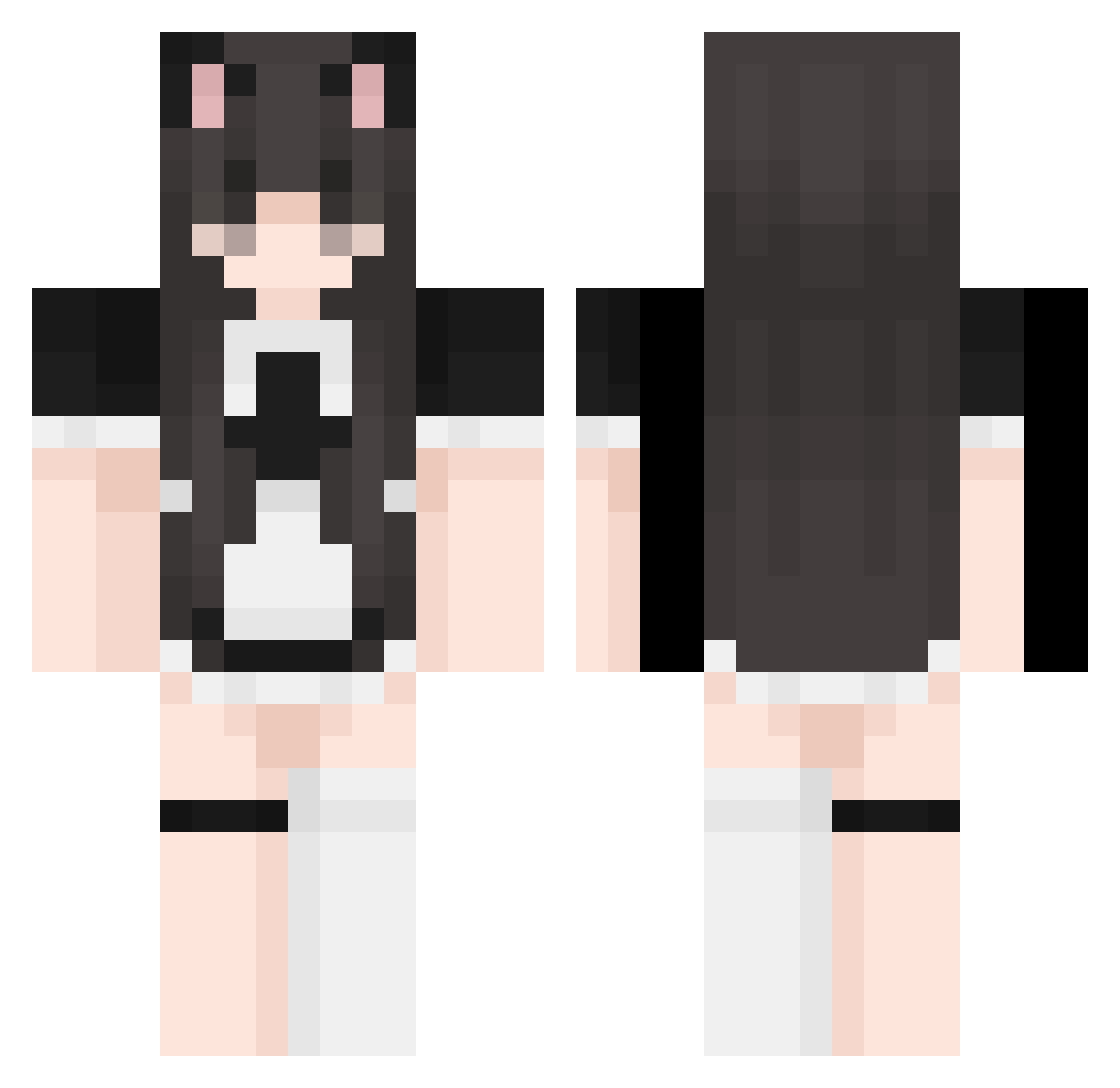 Shadude101 Minecraft skin, front and back view