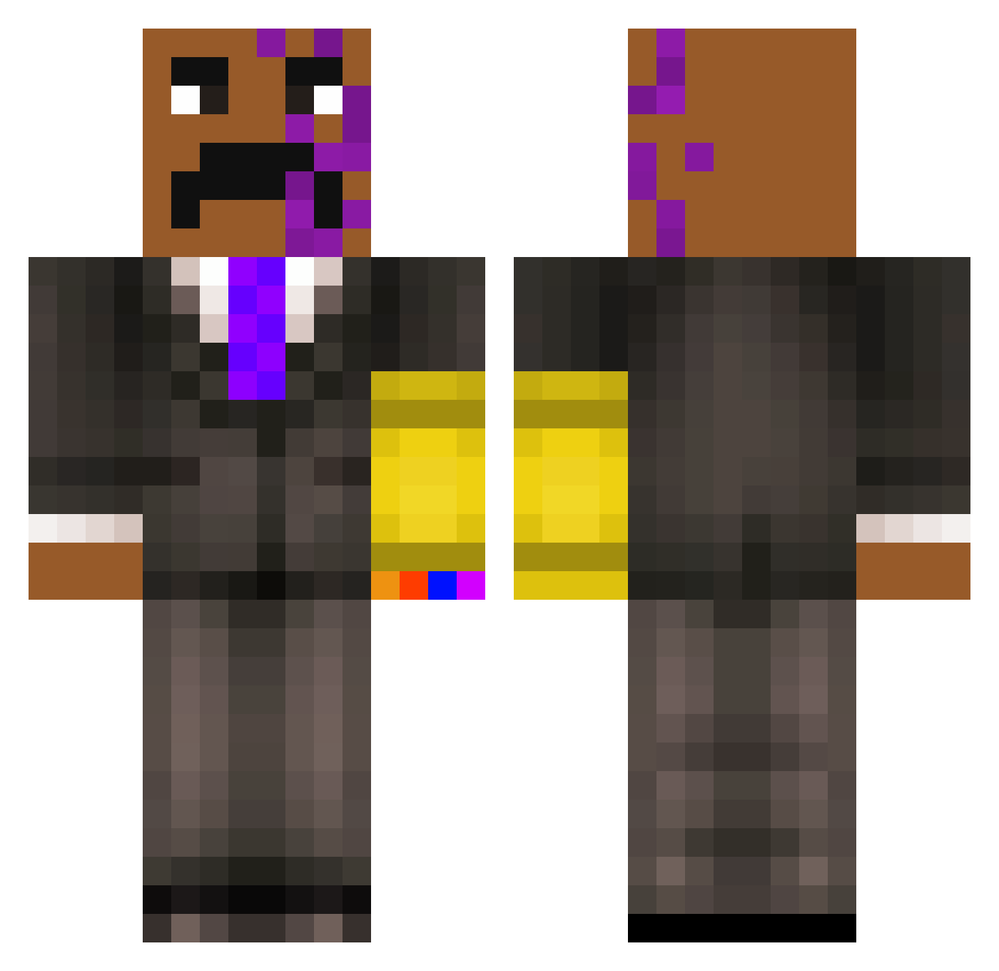 Redbird0927 Minecraft skin, front and back view
