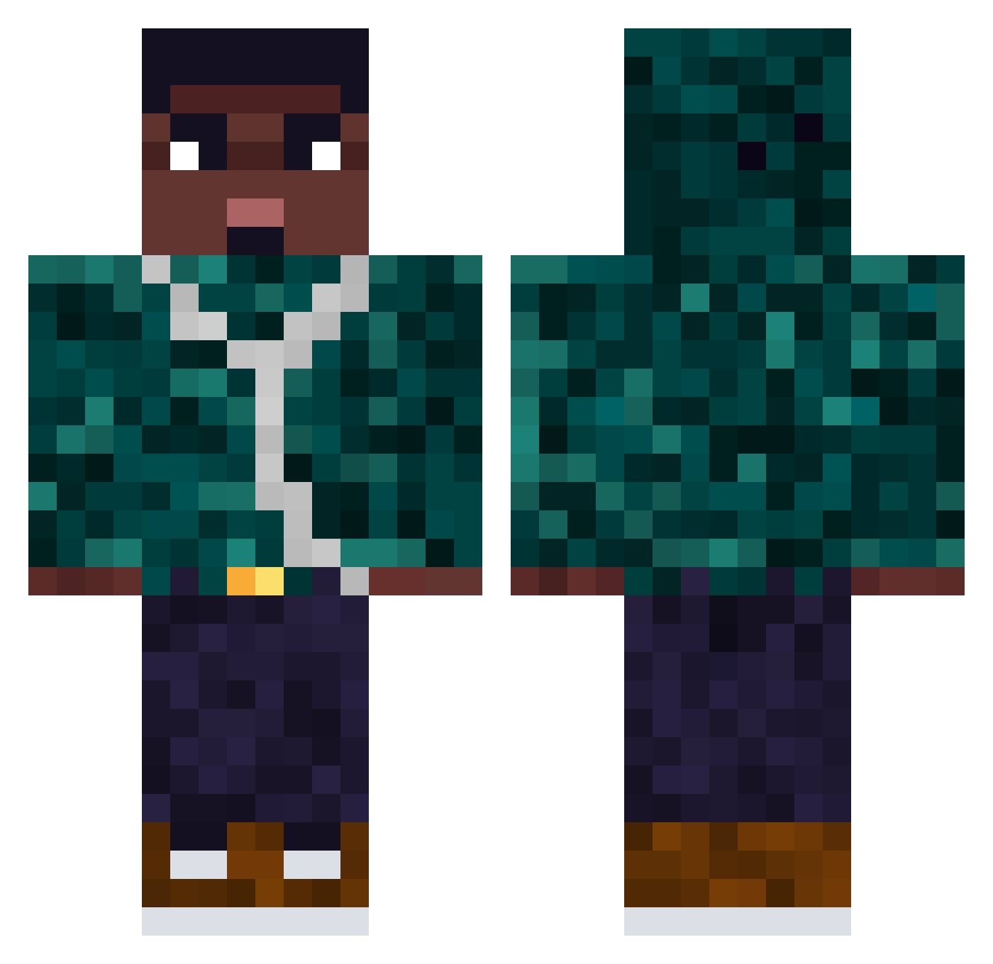 JoeKudos Minecraft skin, front and back view