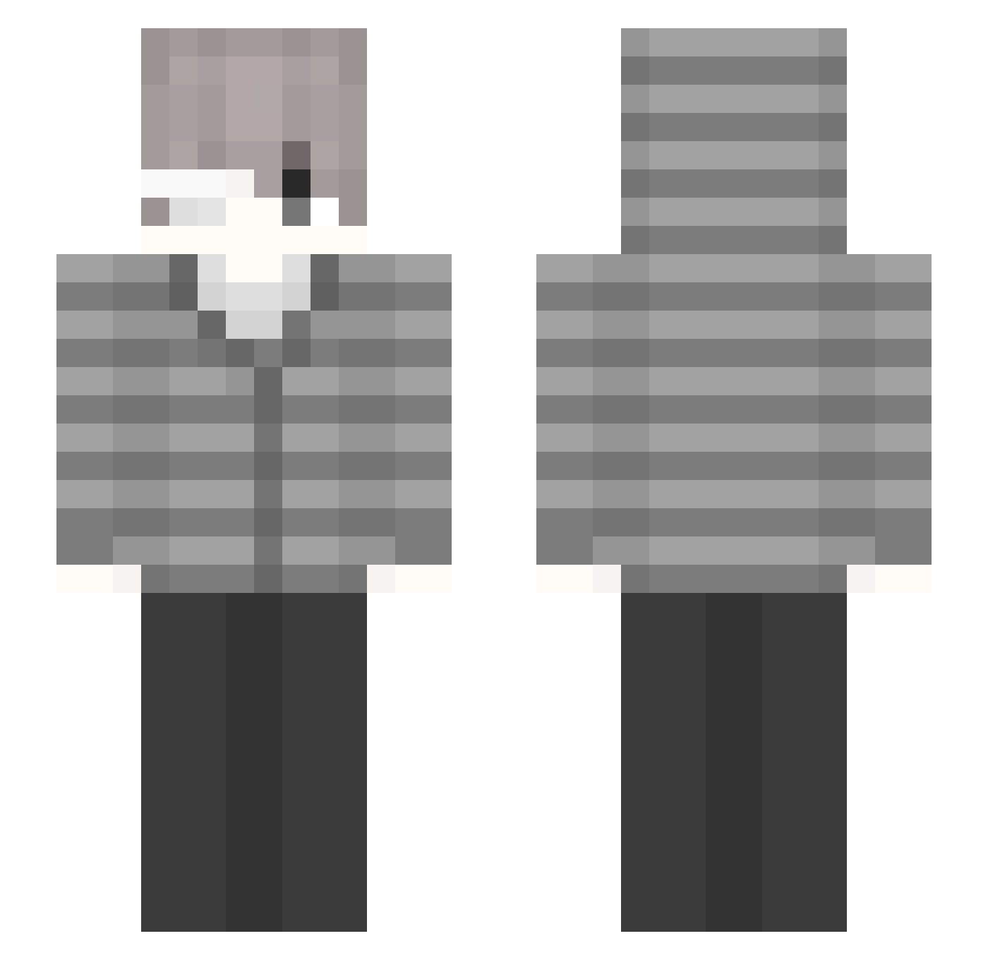 Waistings Minecraft skin, front and back view