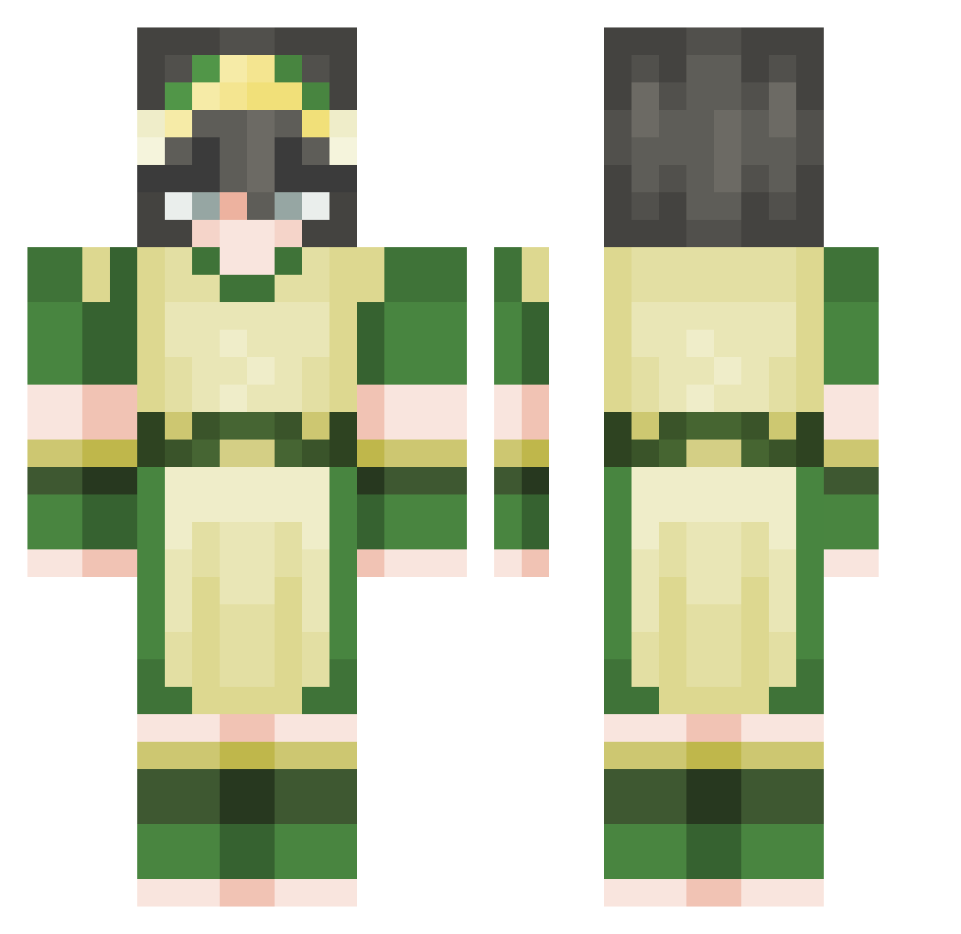 ilyasher Minecraft skin, front and back view