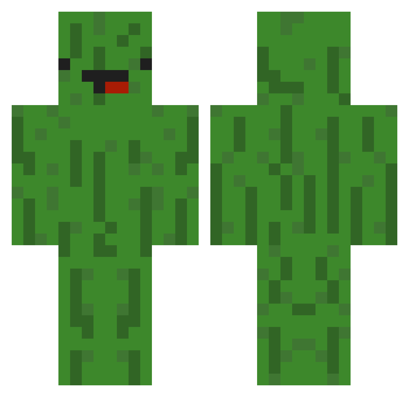 VXPadder Minecraft skin, front and back view