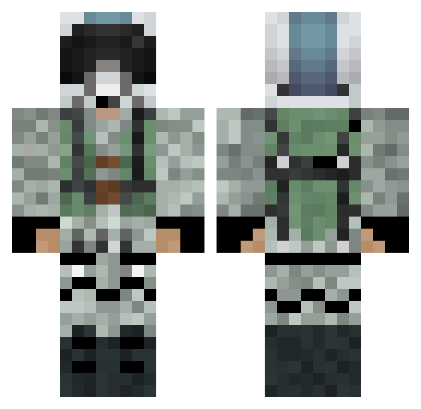 Titome23 Minecraft skin, front and back view