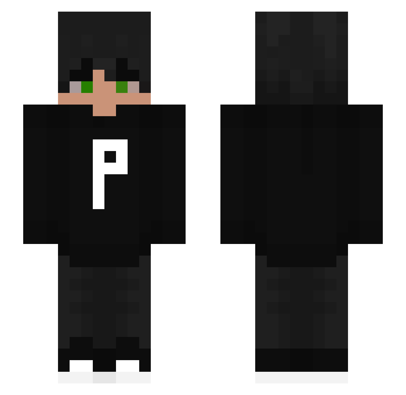 PlayNightNinja Minecraft skin, front and back view
