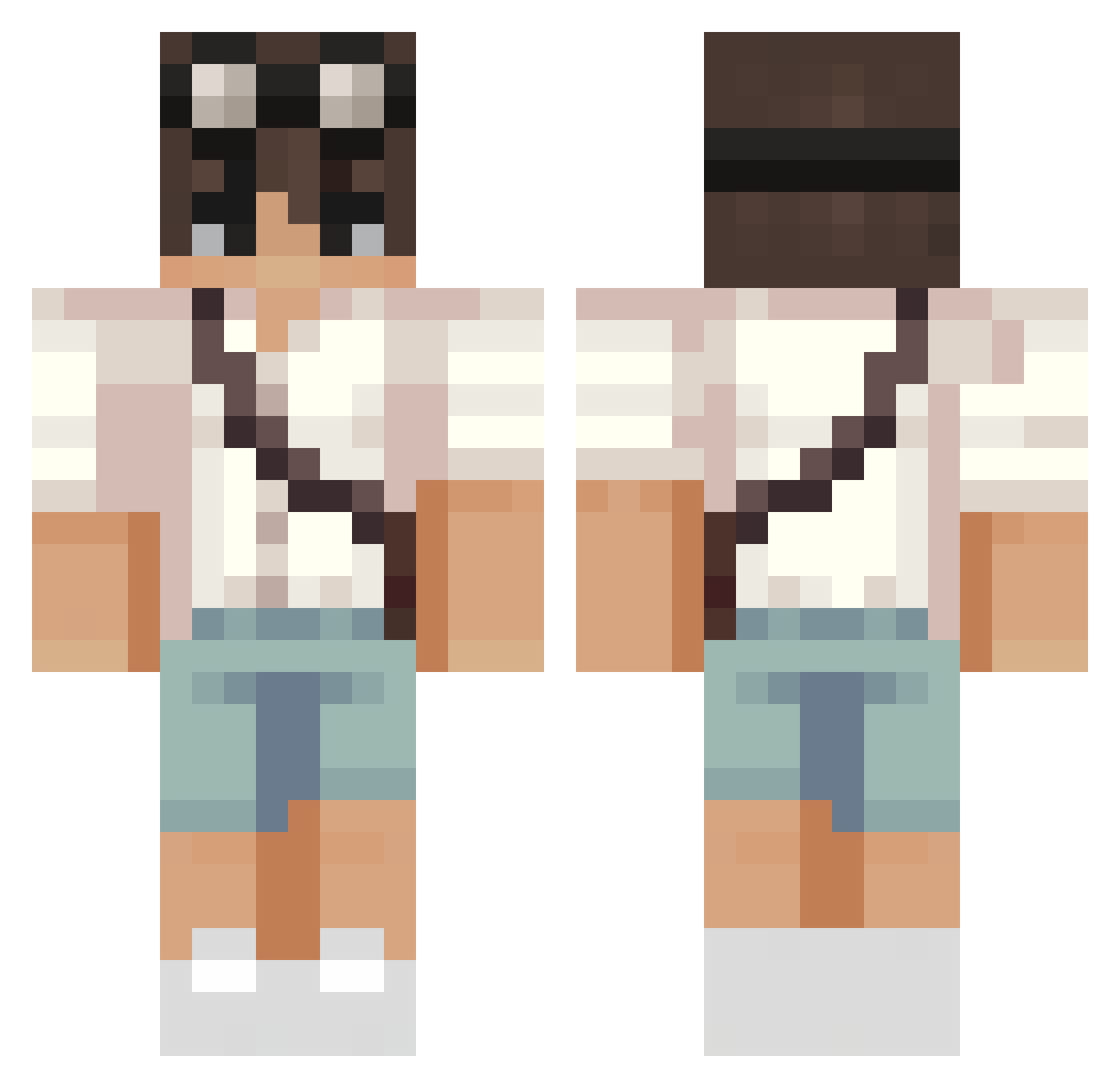 Nigel076 Minecraft skin, front and back view