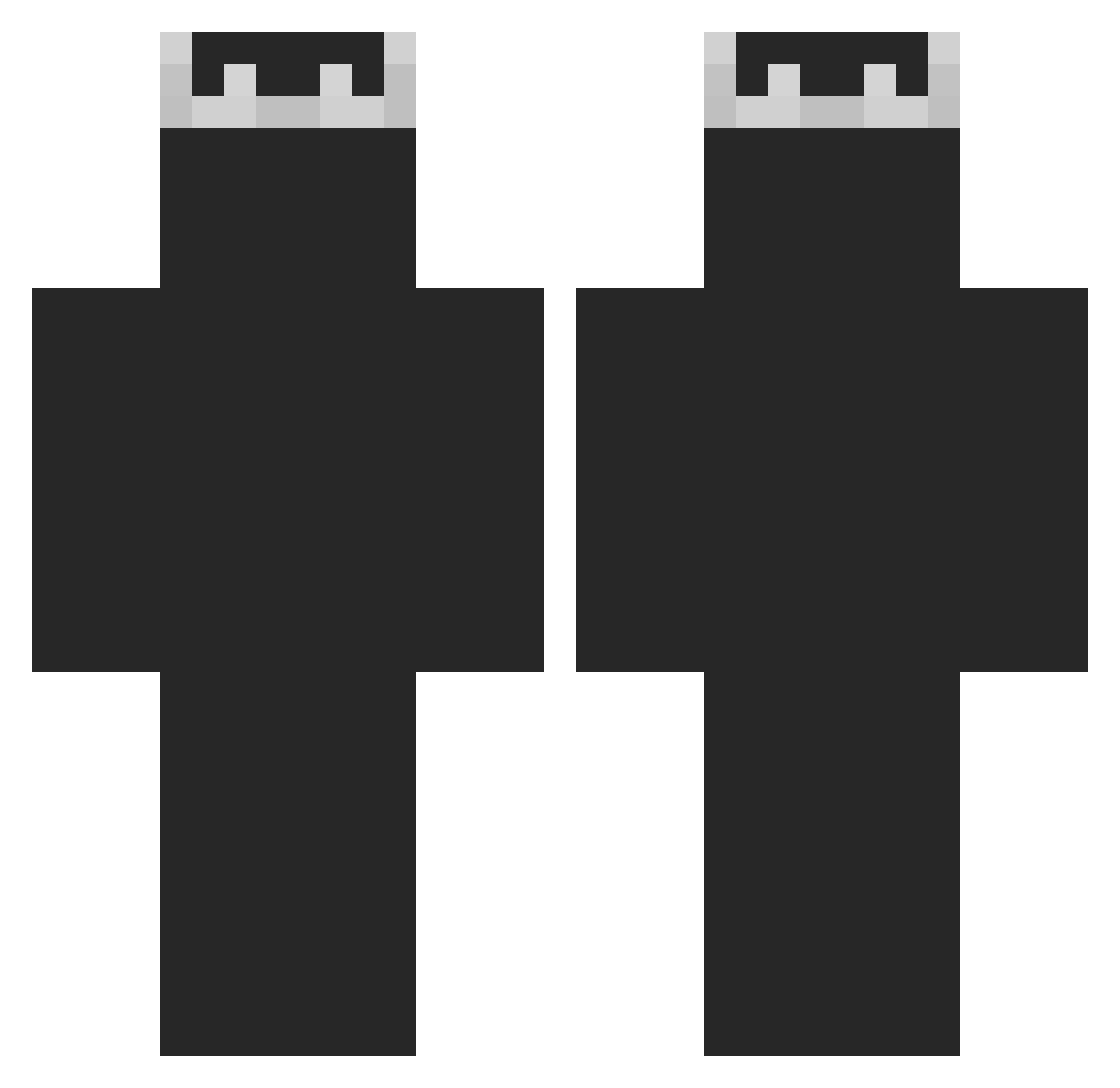 urquex Minecraft skin, front and back view