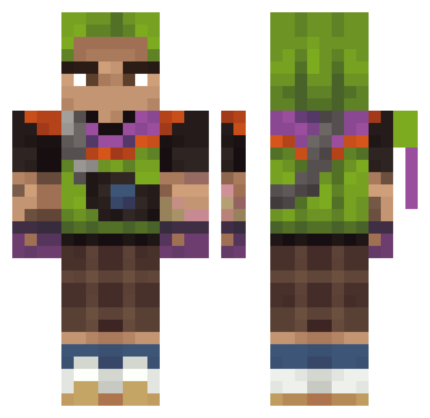 zeqticc Minecraft skin, front and back view