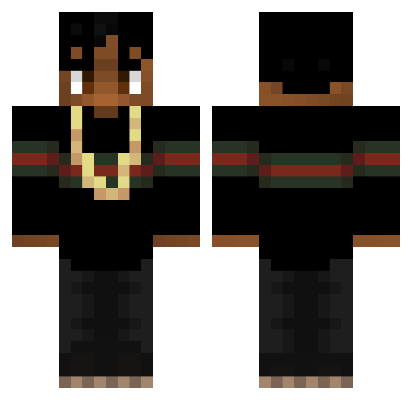 Serenate Minecraft skin, front and back view