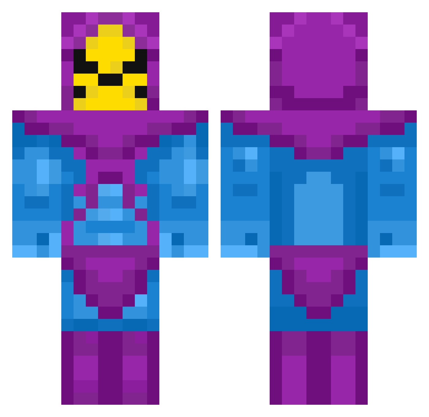 TurboDark4279 Minecraft skin, front and back view