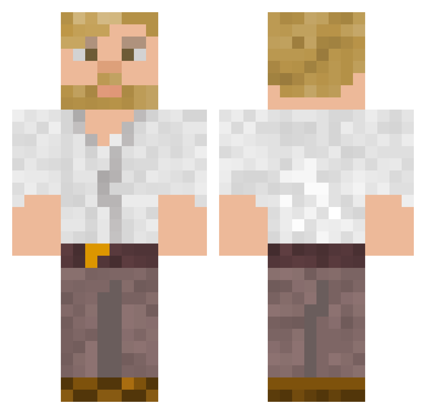 Shhmictor Minecraft skin, front and back view