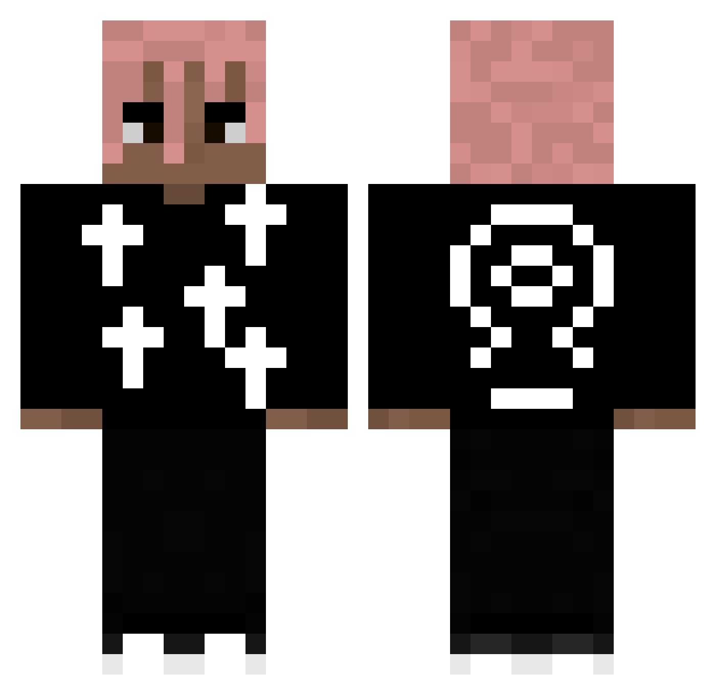 RaisiK Minecraft skin, front and back view