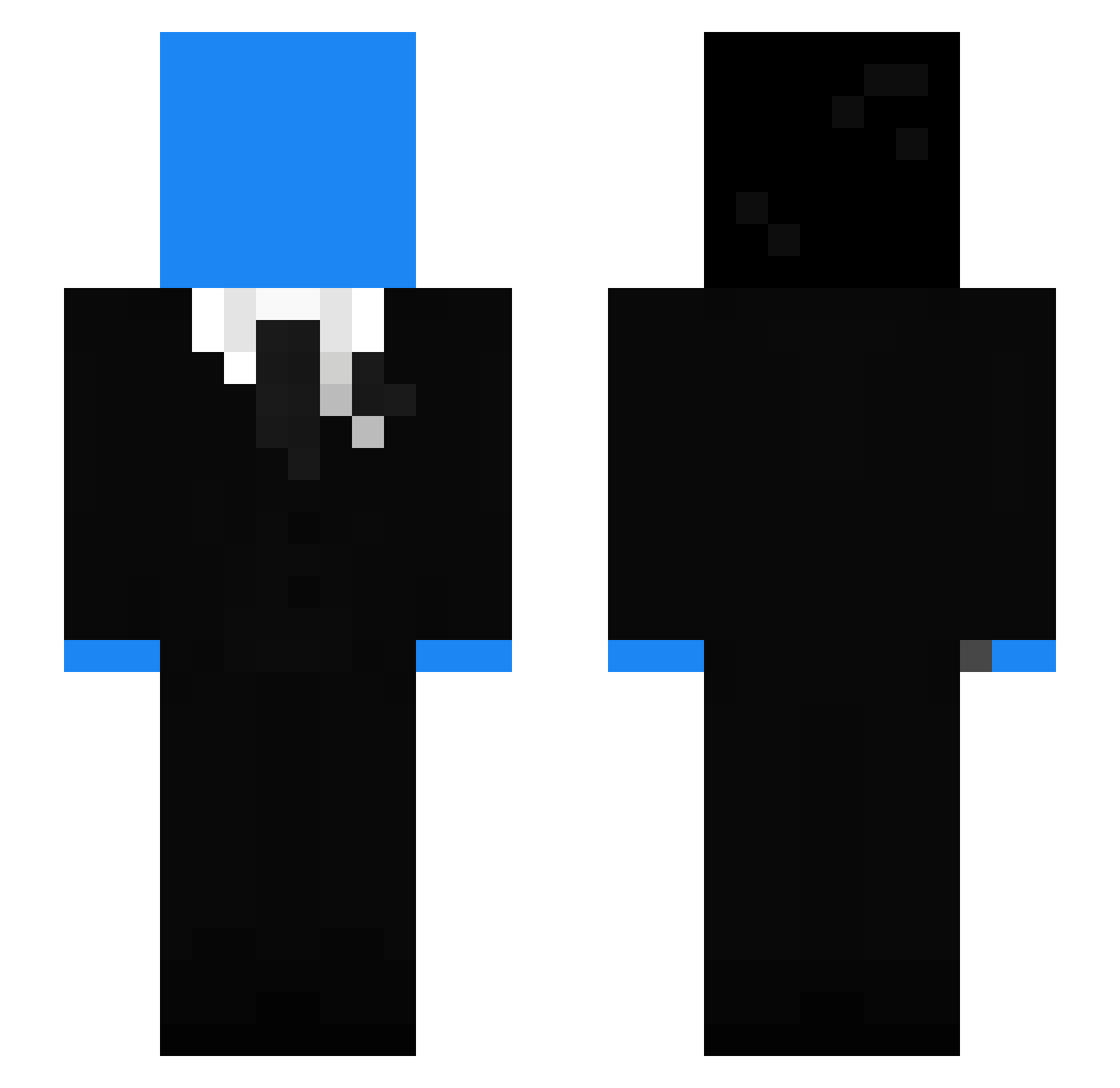 RacerHop Minecraft skin, front and back view