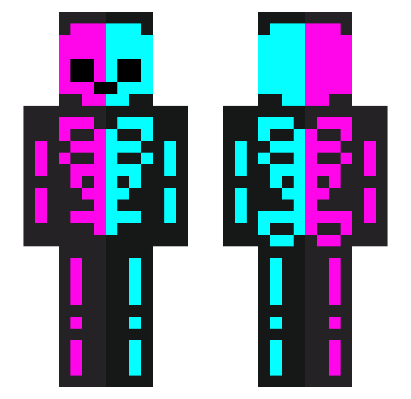 ItzYatonone Minecraft skin, front and back view