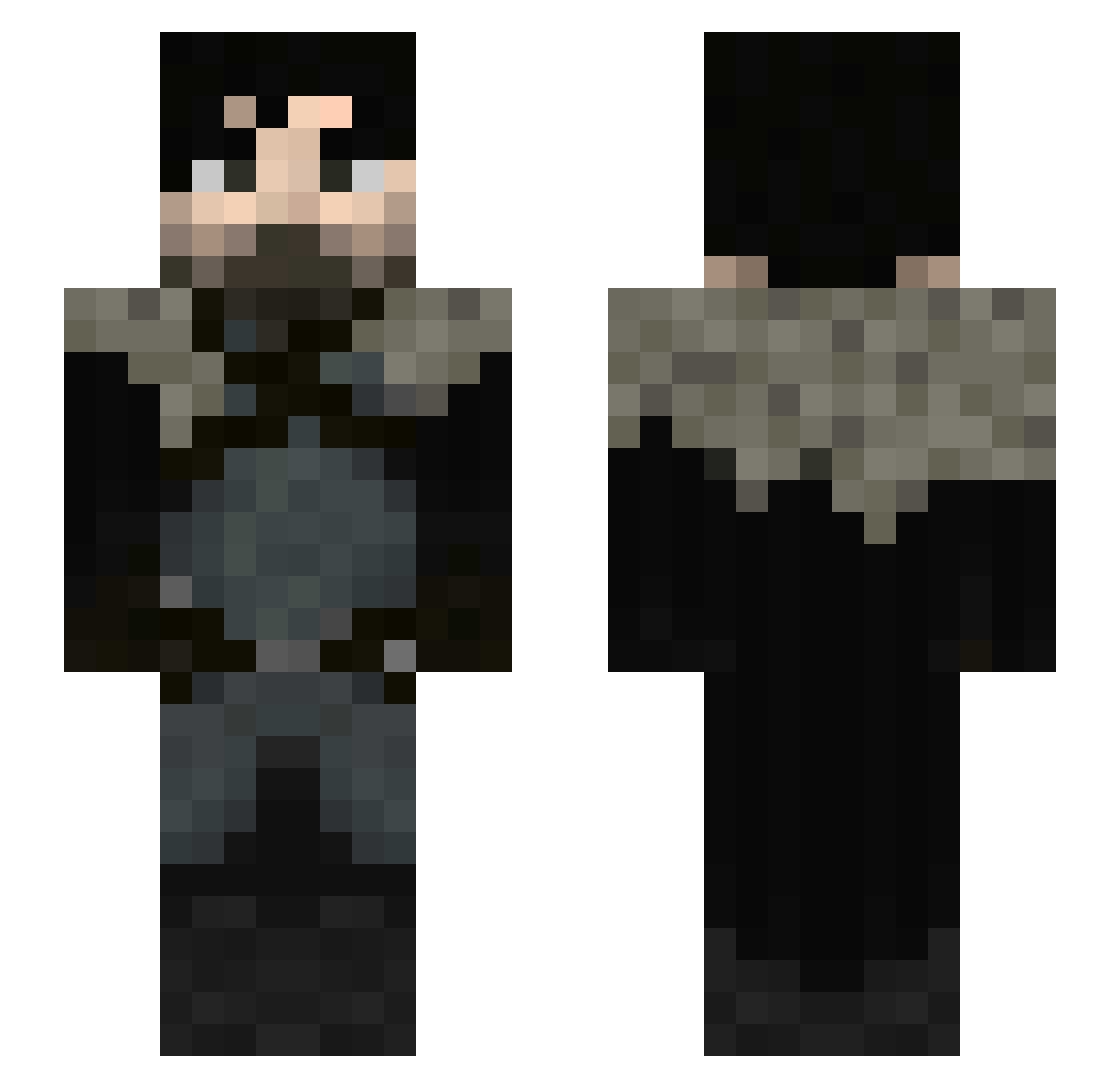 Gotham15 Minecraft skin, front and back view