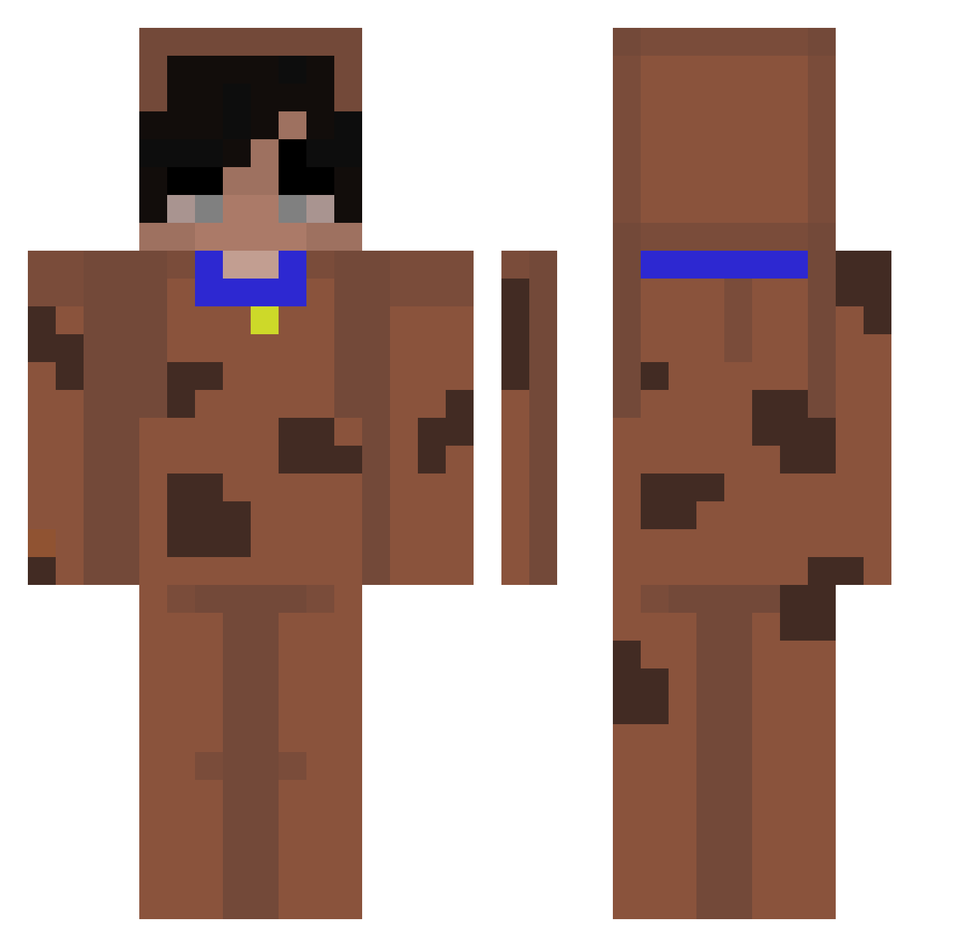 PJuniorchophee Minecraft skin, front and back view