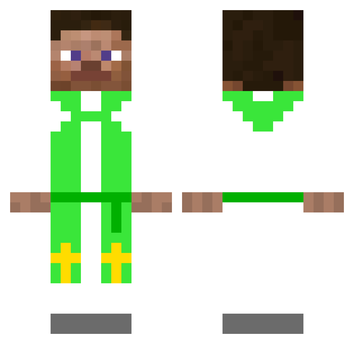 1trashy Minecraft skin, front and back view