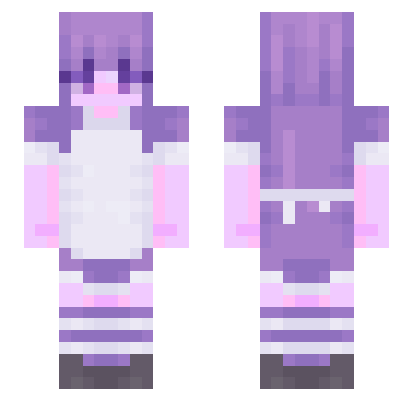 Sayw0x Minecraft skin, front and back view