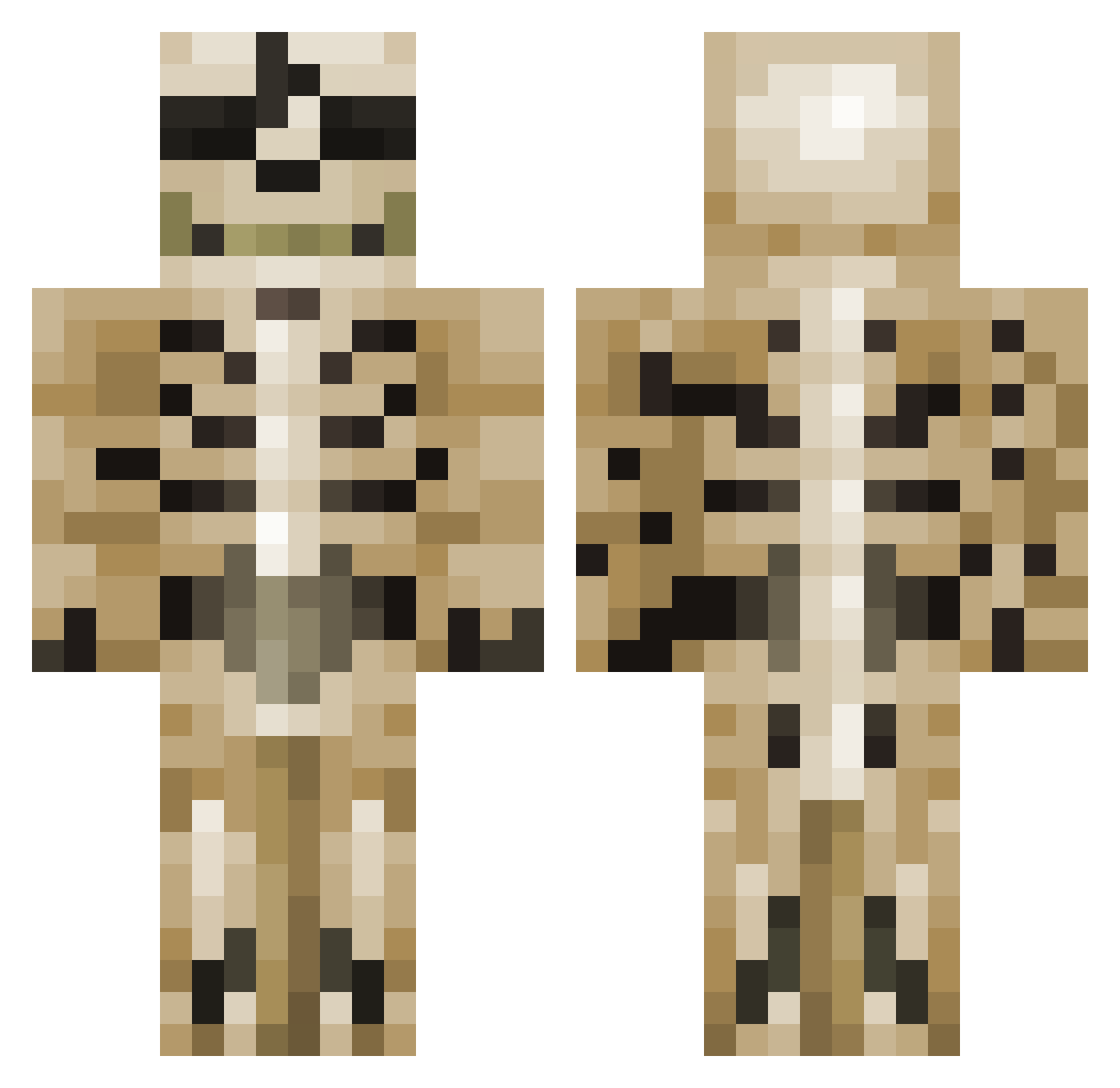 DetectZ Minecraft skin, front and back view