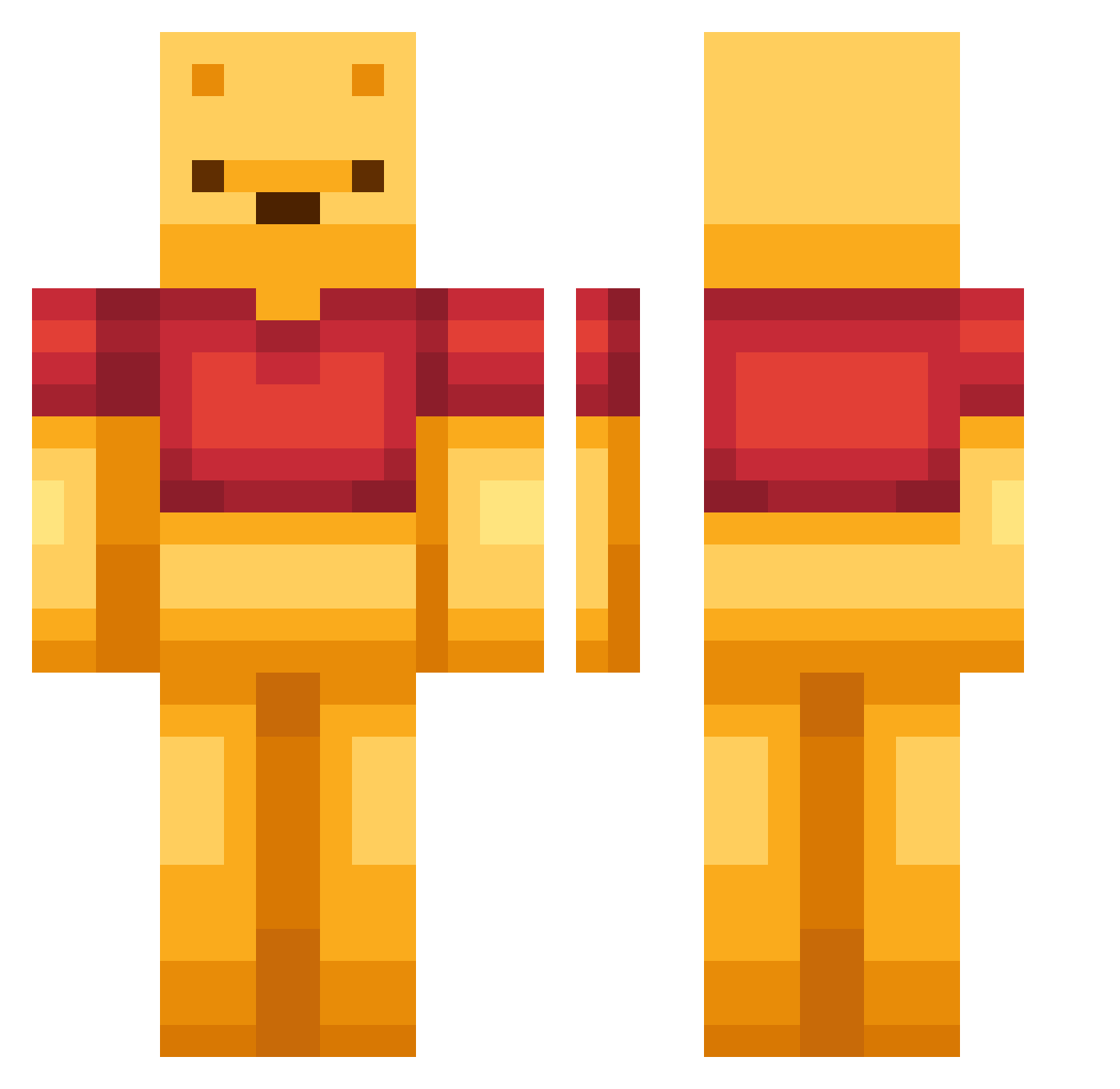 Ukaszo Minecraft skin, front and back view