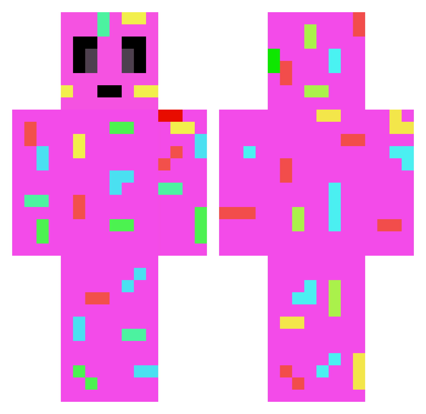 Zokeys Minecraft skin, front and back view