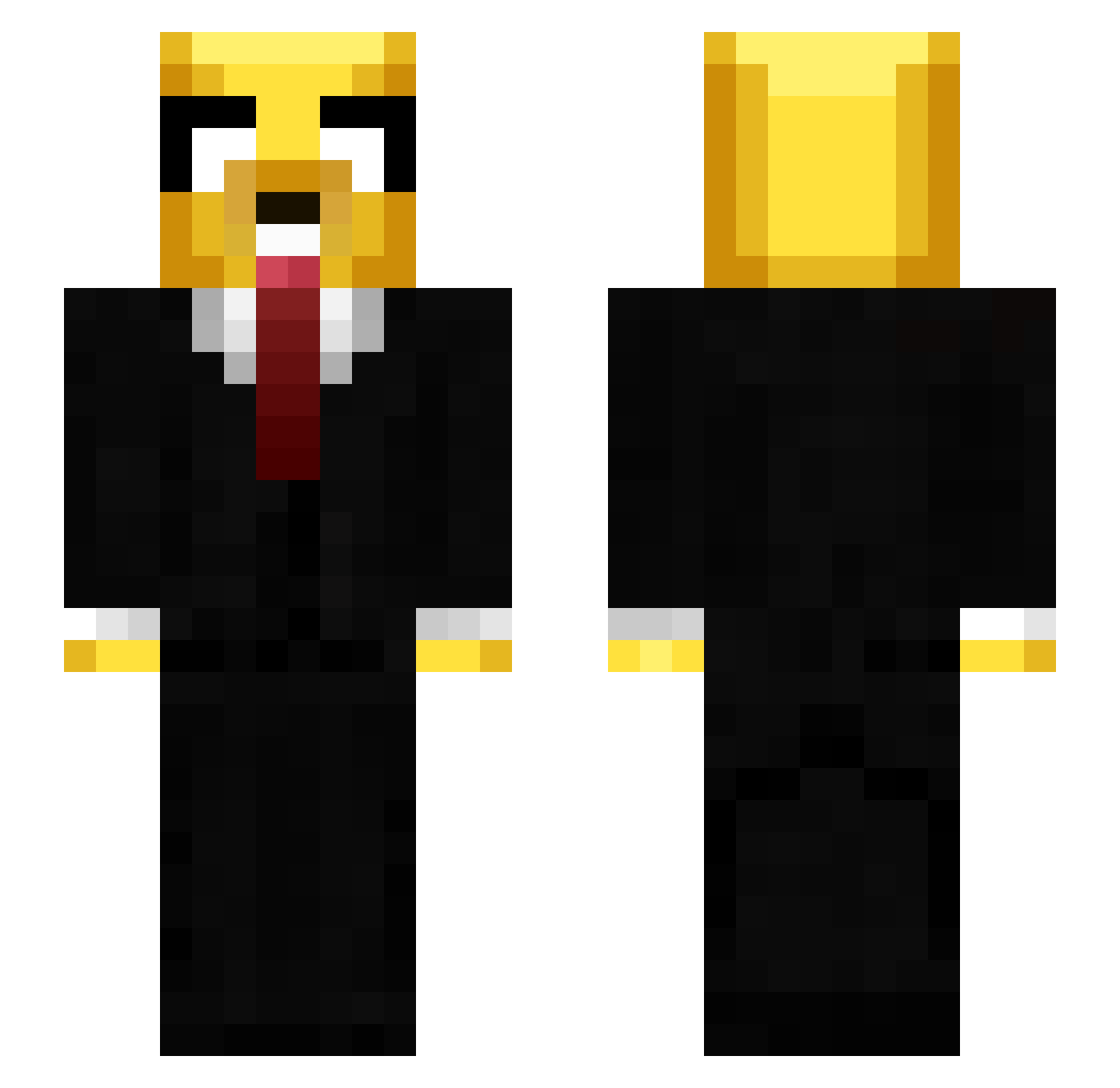 Mercedes Minecraft skin, front and back view