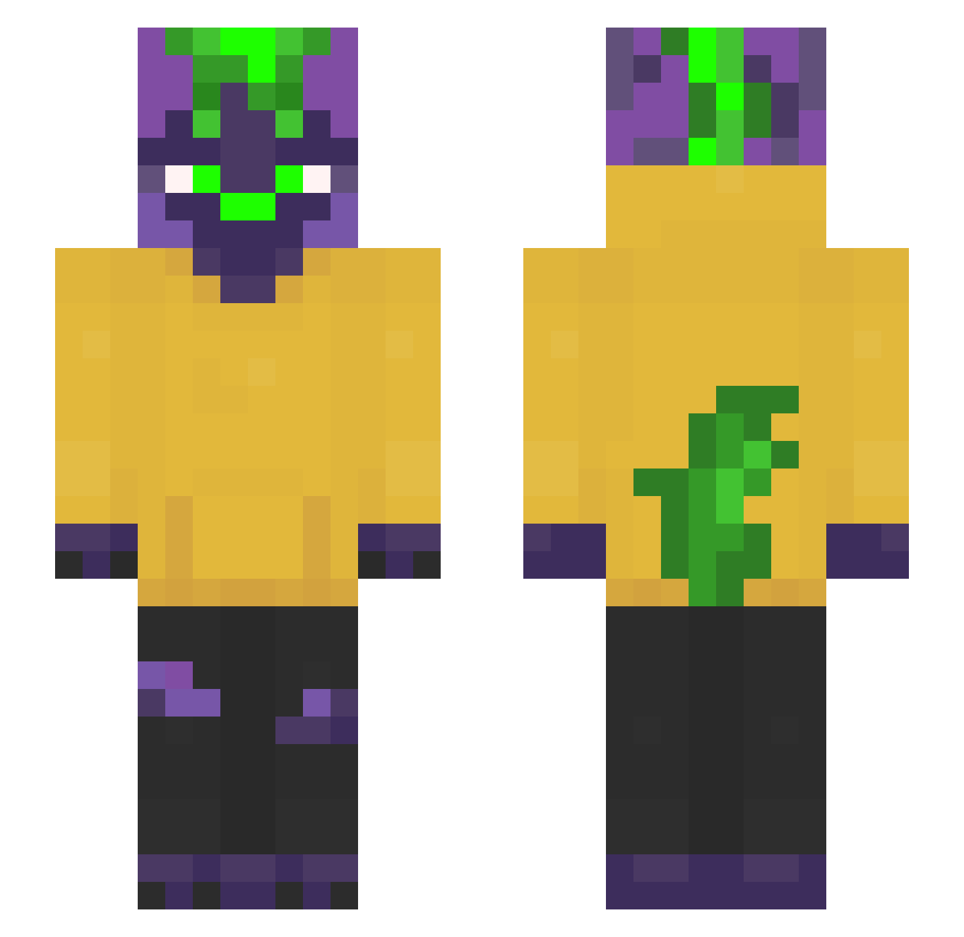 Qu33r_Vultur3_ Minecraft skin, front and back view