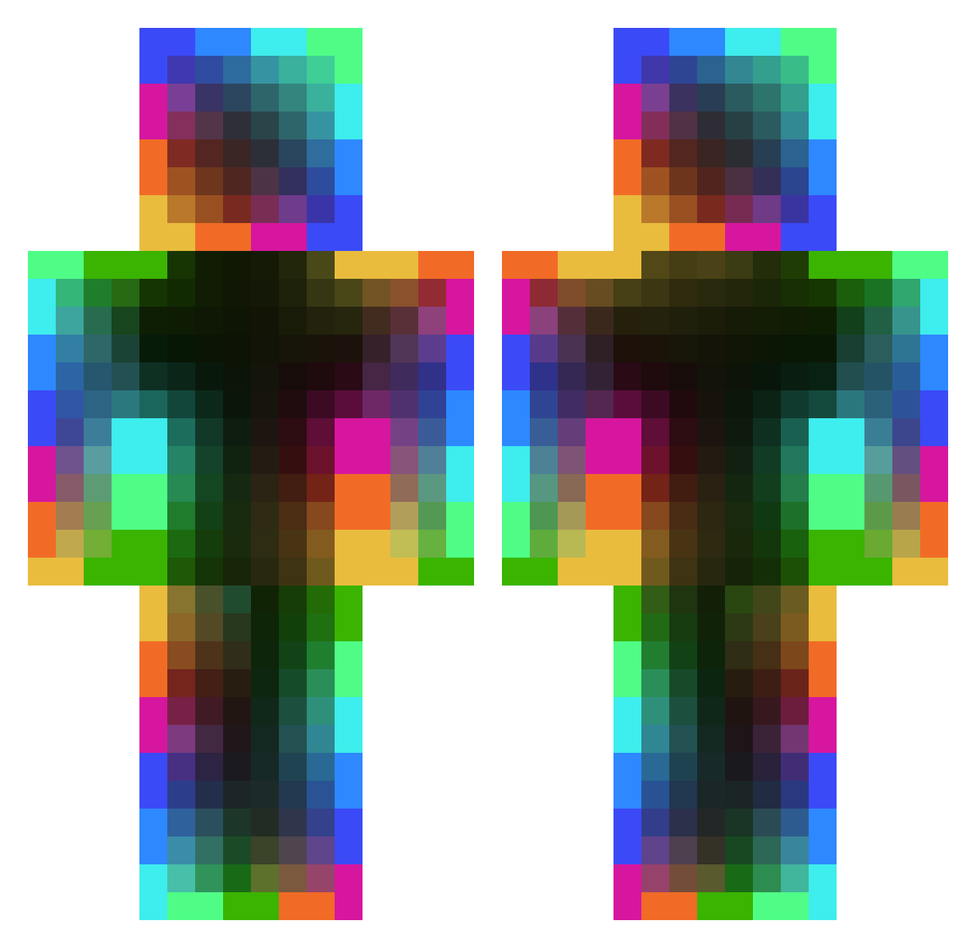 RAGE_Gukbapman Minecraft skin, front and back view