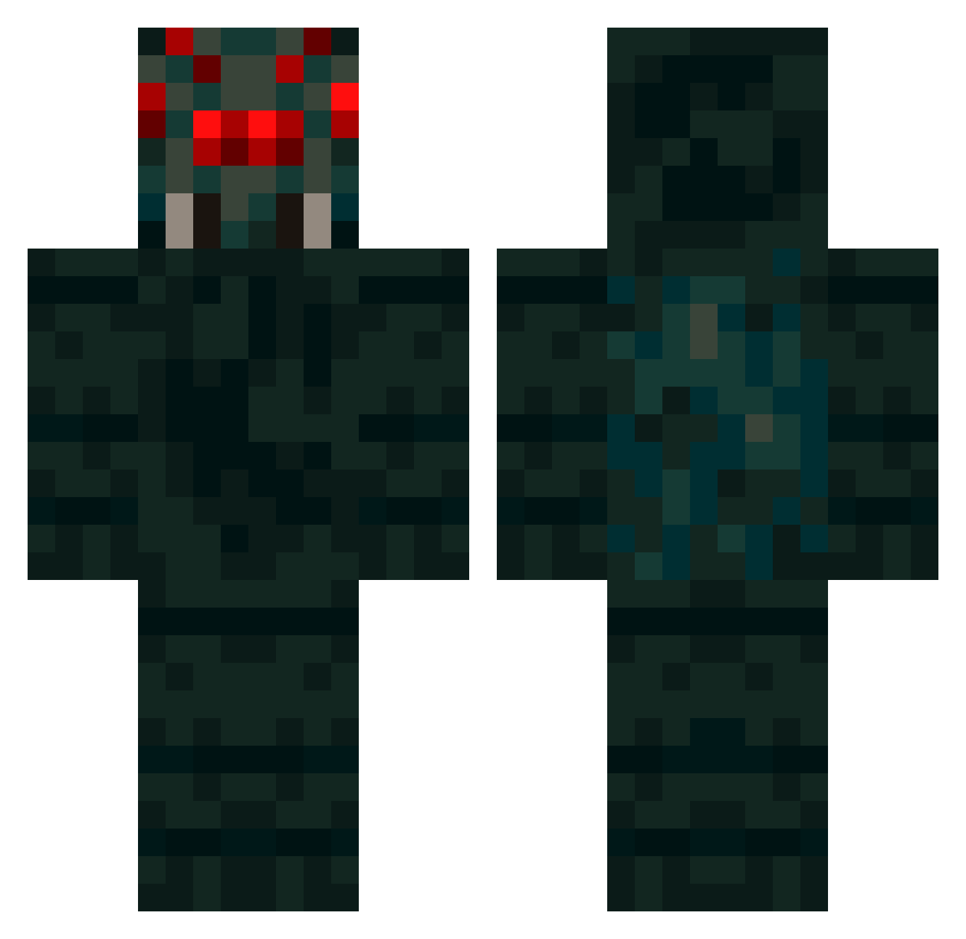 Voltorinio Minecraft skin, front and back view