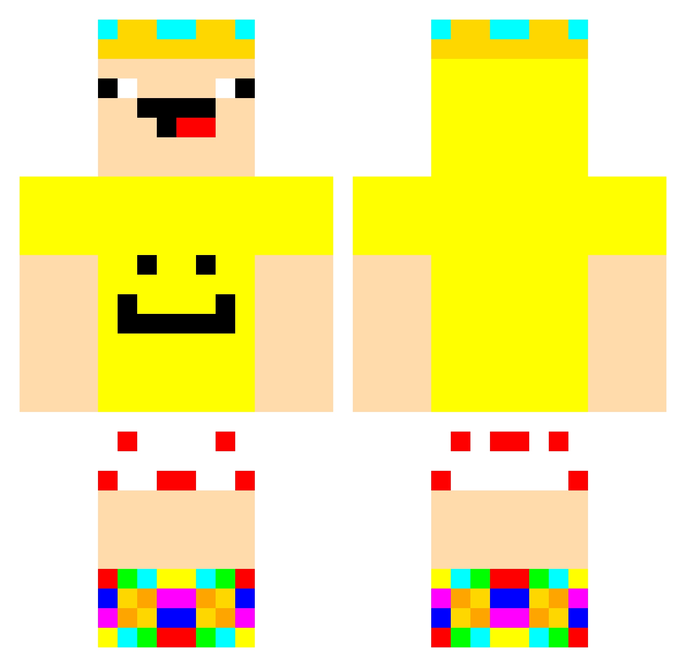 LuckyBoy1106 Minecraft skin, front and back view