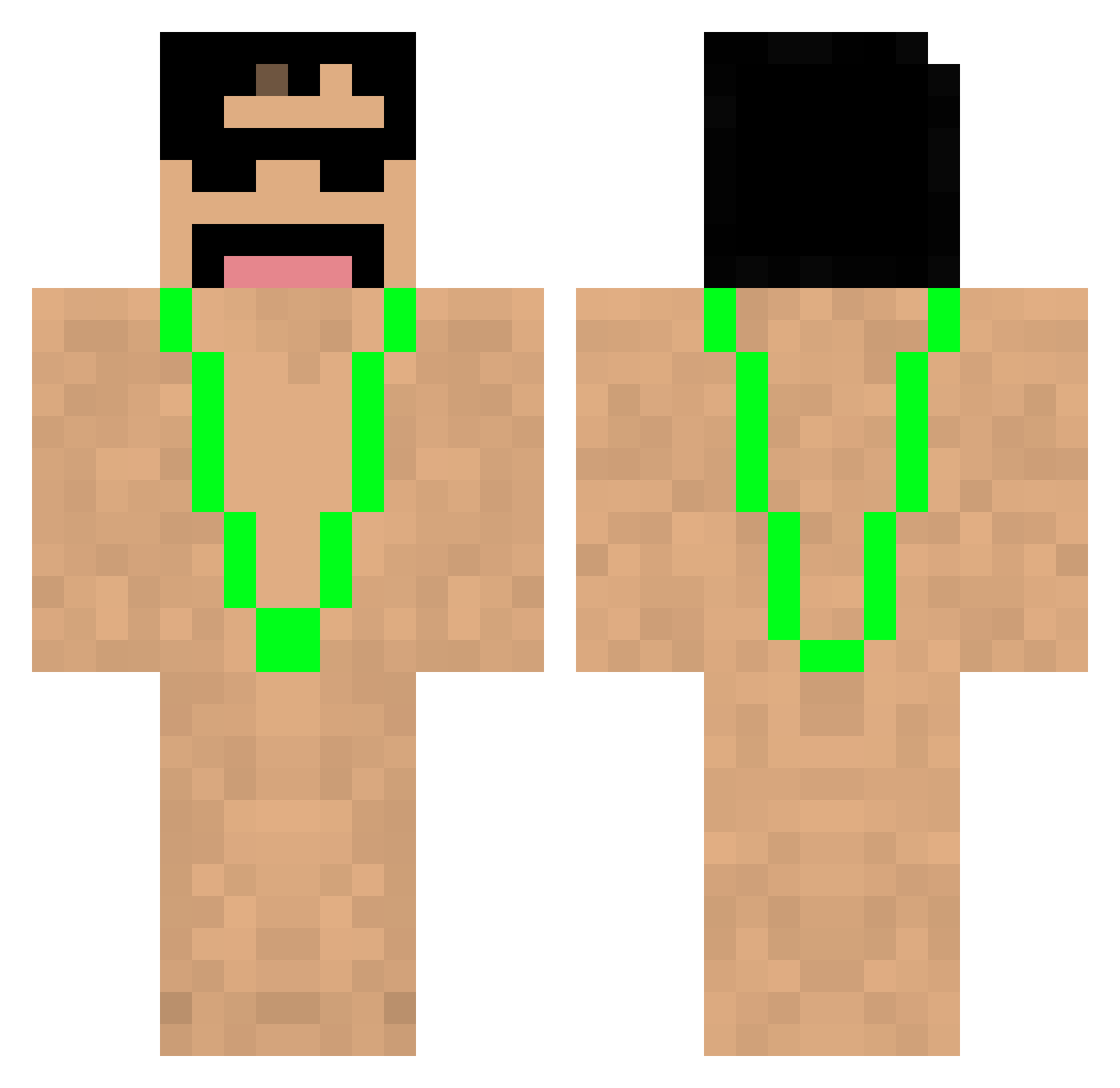 v6175r4h4 Minecraft skin, front and back view