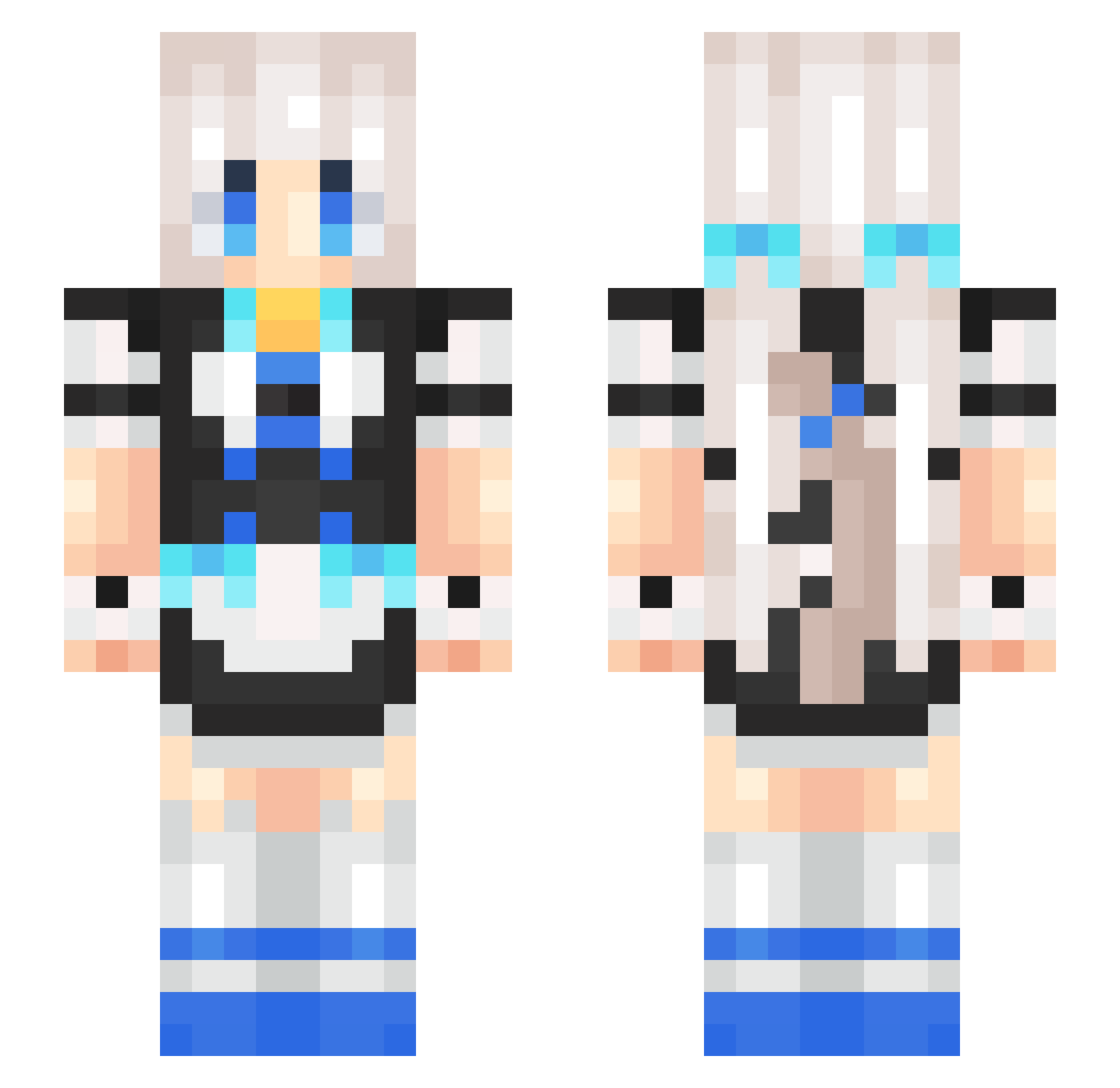 yositakudayo Minecraft skin, front and back view