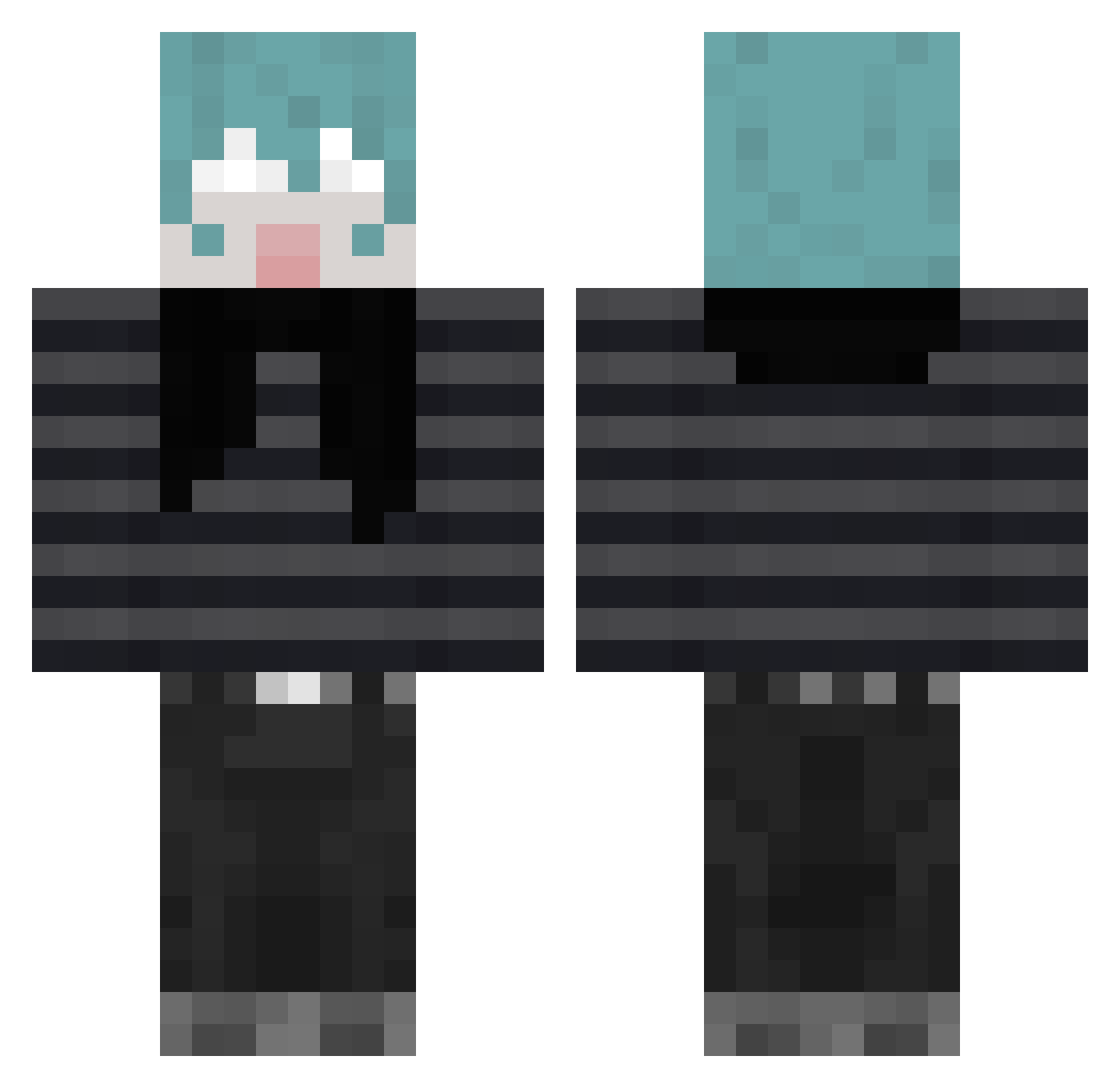 Yumixyt Minecraft skin, front and back view