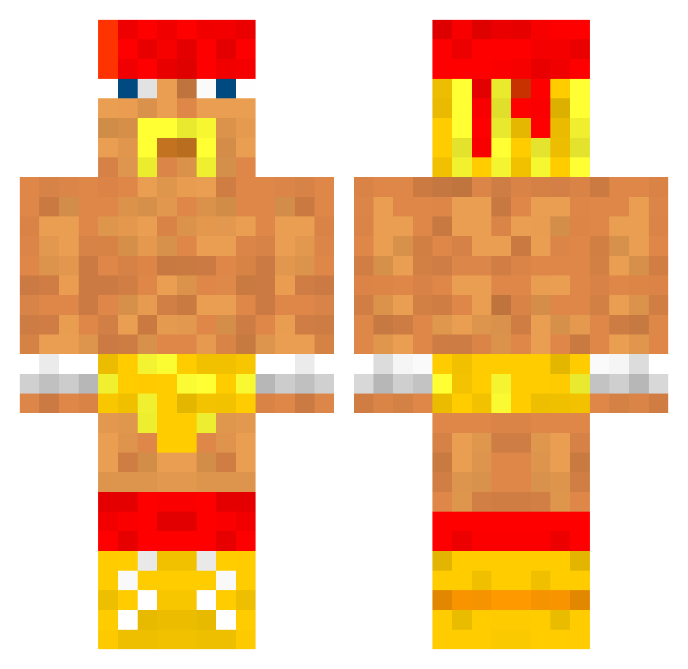 renaud_vcr Minecraft skin, front and back view