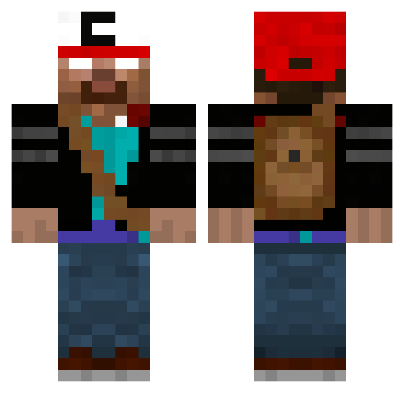 Ligeras Minecraft skin, front and back view