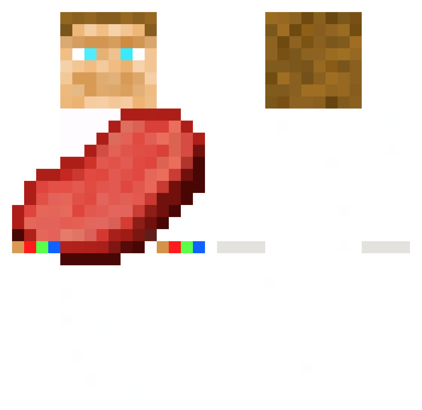 Dnue Minecraft skin, front and back view