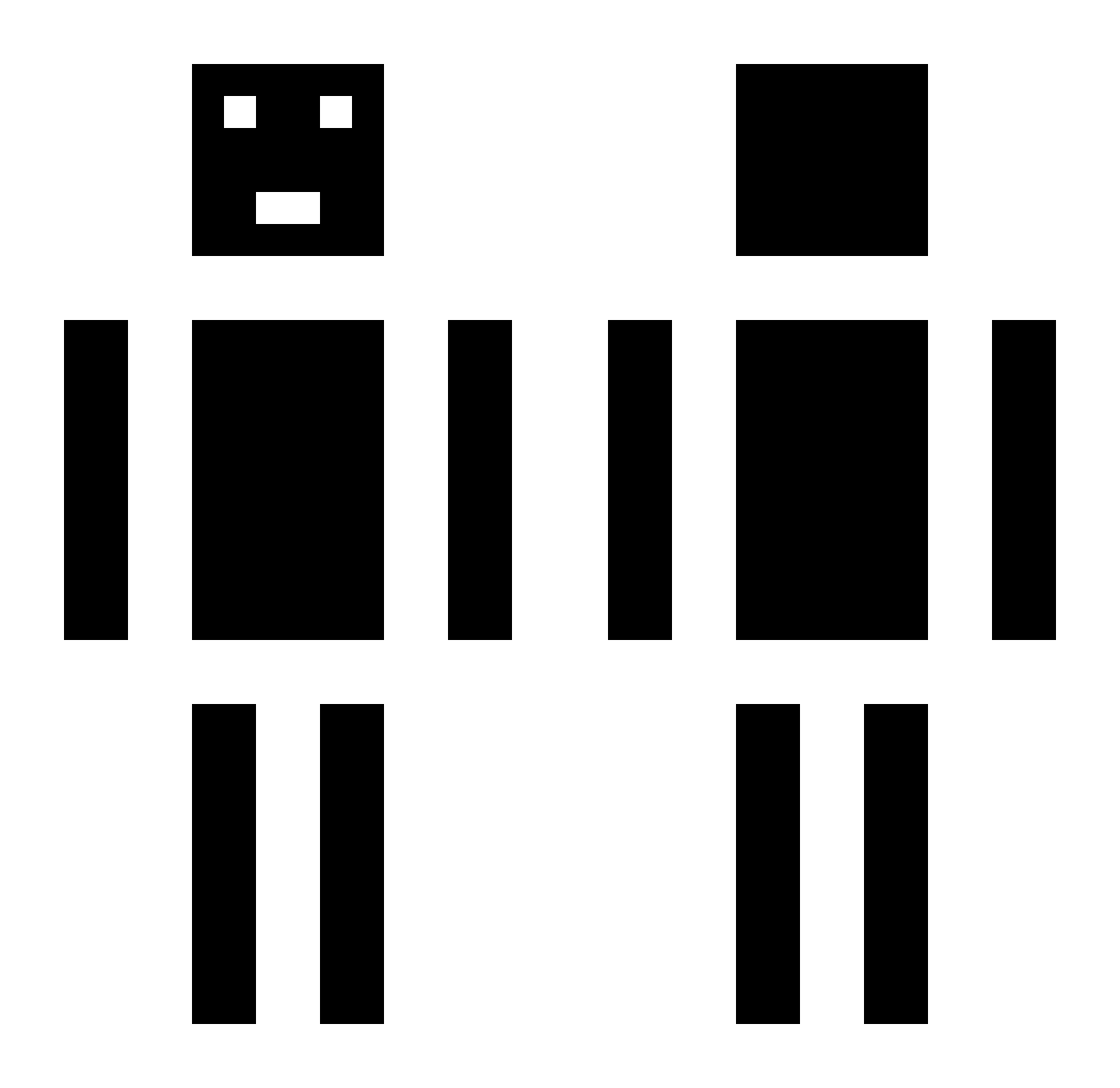 T_0_P Minecraft skin, front and back view