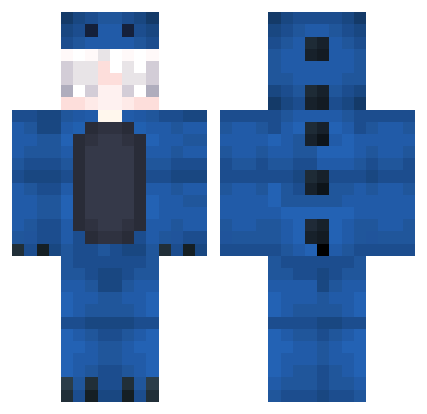 SaLfray Minecraft skin, front and back view