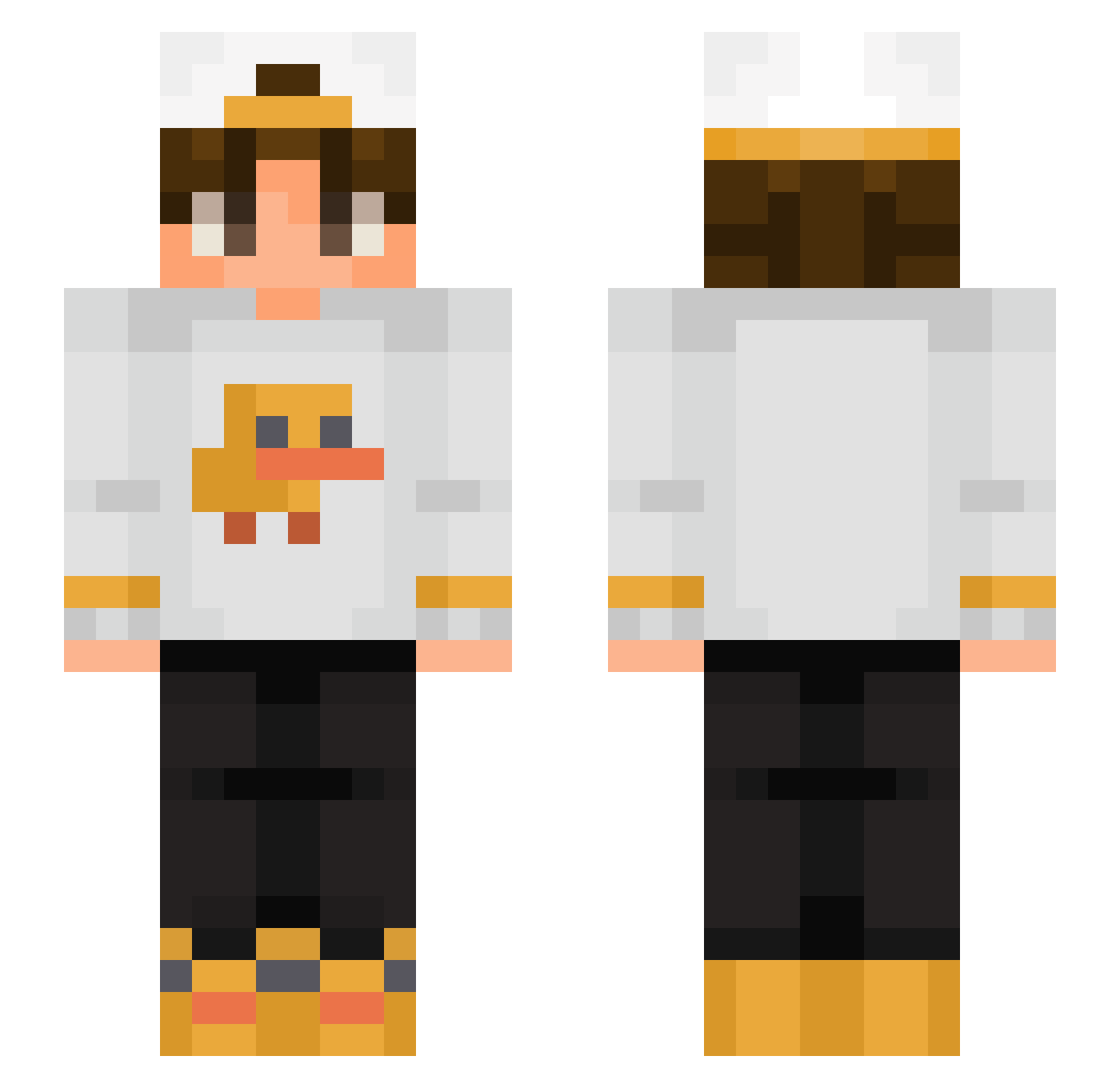 TrexoGHG Minecraft skin, front and back view